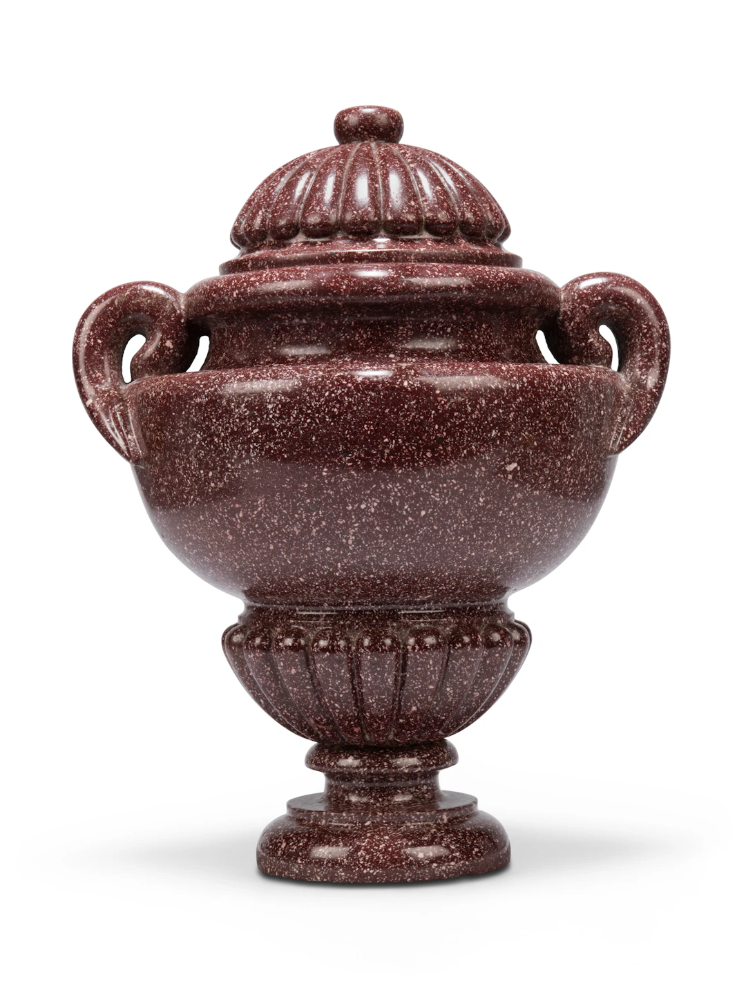 An Italian Porphyry Vase and Cover