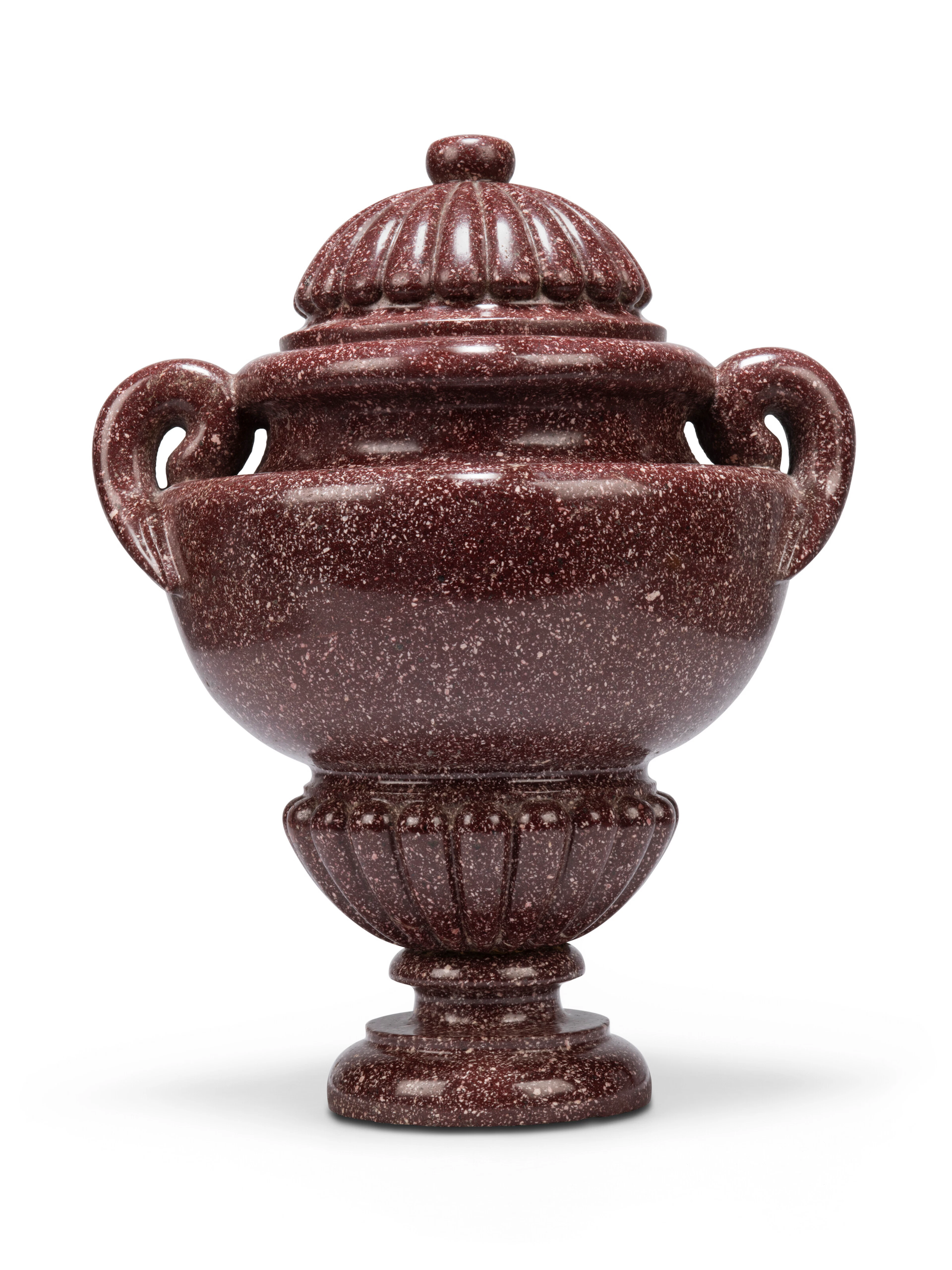 An Italian Porphyry Vase and Cover