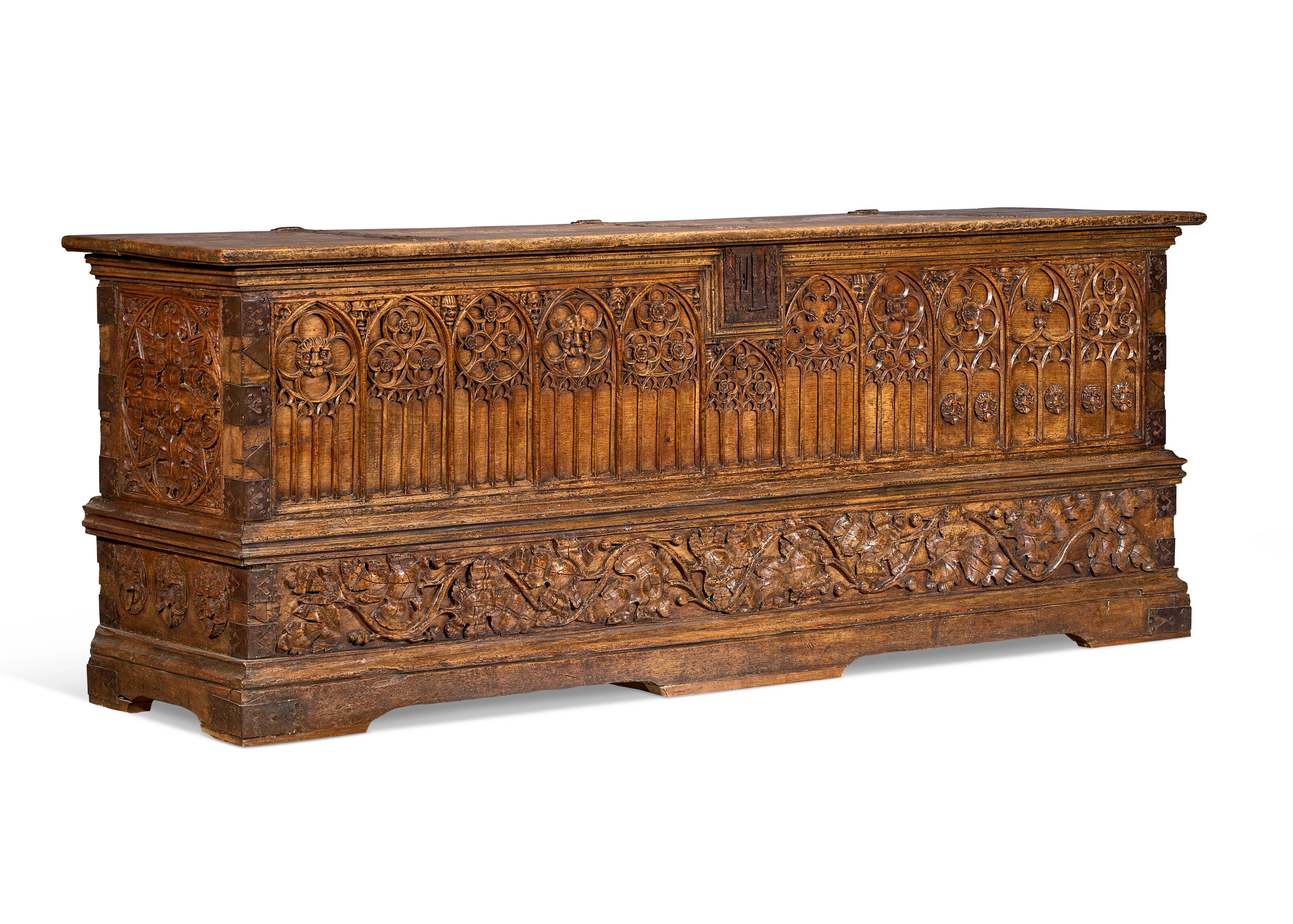 A French Gothic Walnut Coffre D'apparat