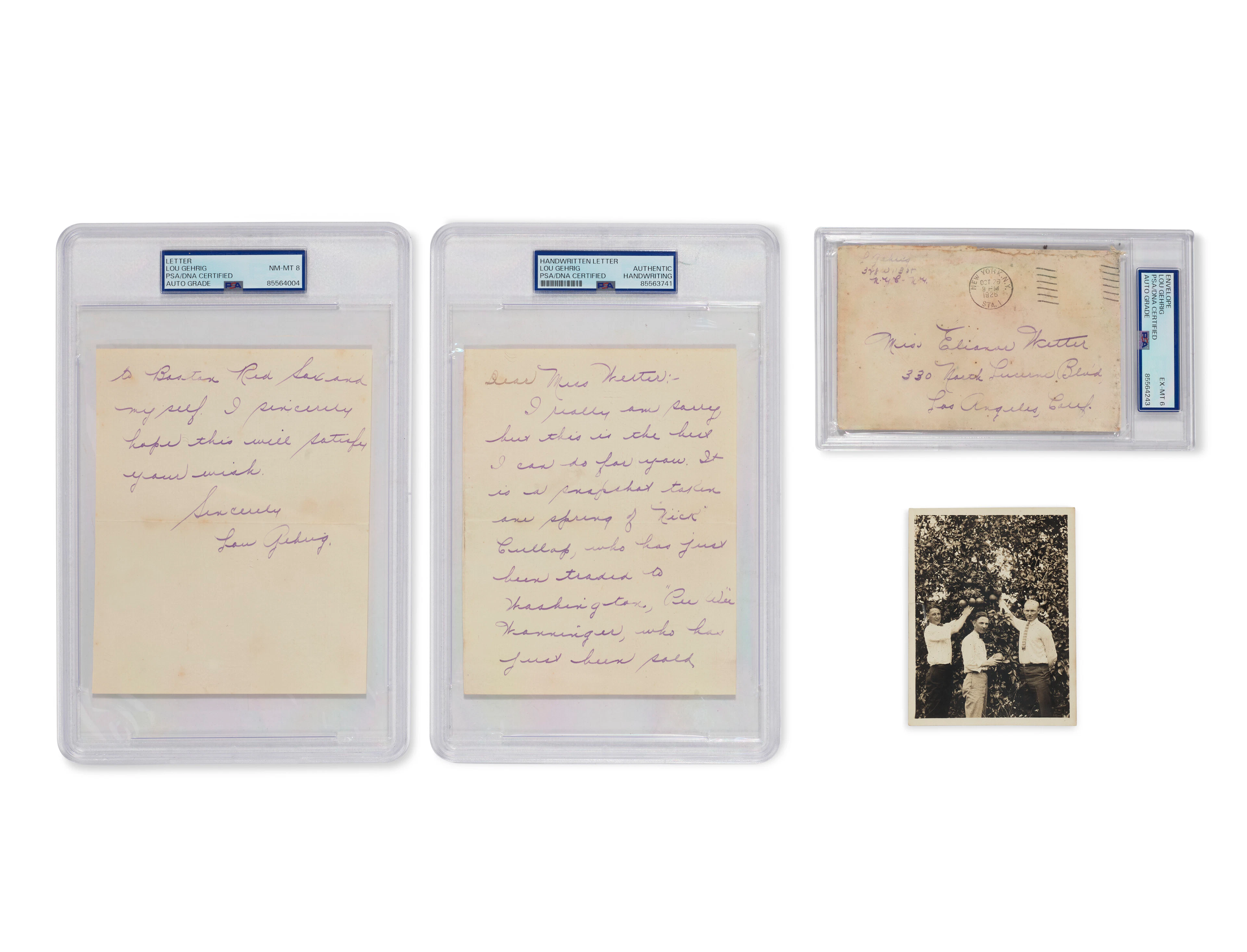 LOU GEHRIG HANDWRITTEN TWO-PAGE LETTER WITH ORIGINAL ENVELOPE AND