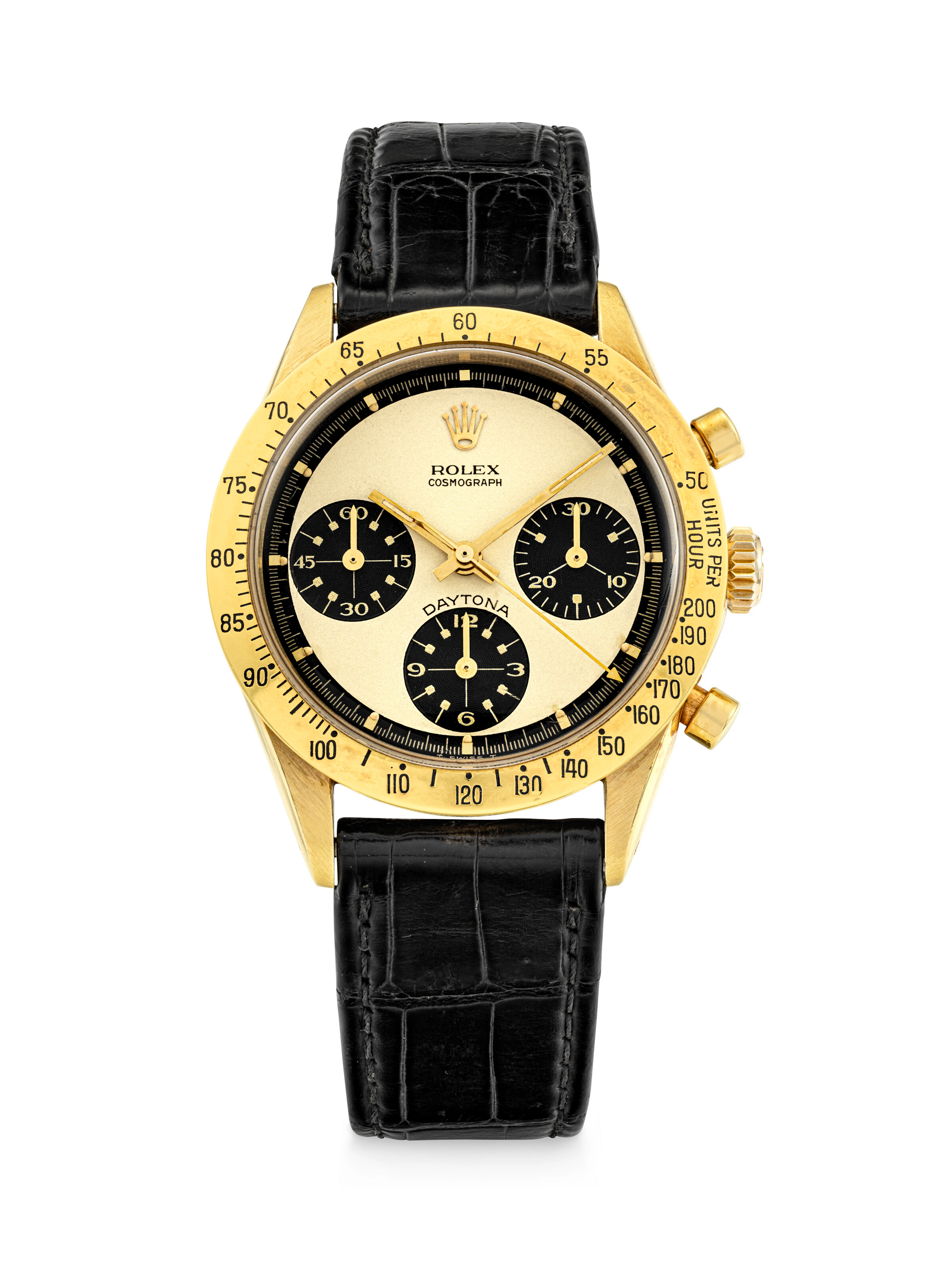 ROLEX. A VERY RARE AND IMPRESSIVE 18K GOLD CHRONOGRAPH WRISTWATCH