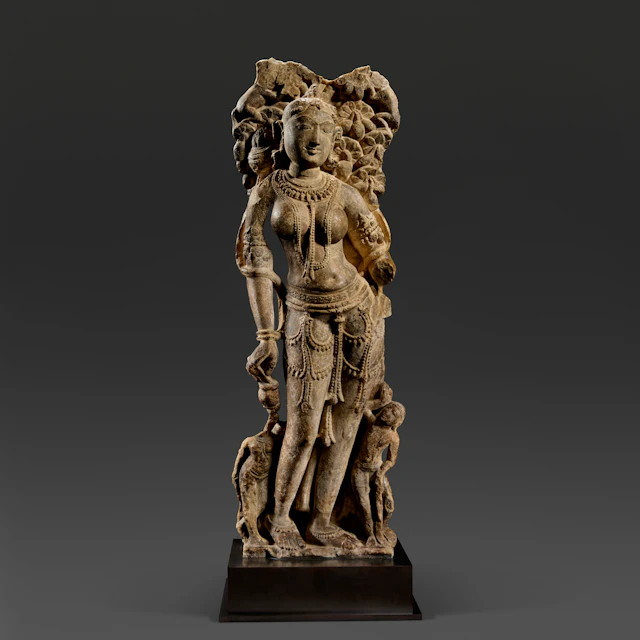 A Marble Figure of a Surasundari (Celestial Beauty)