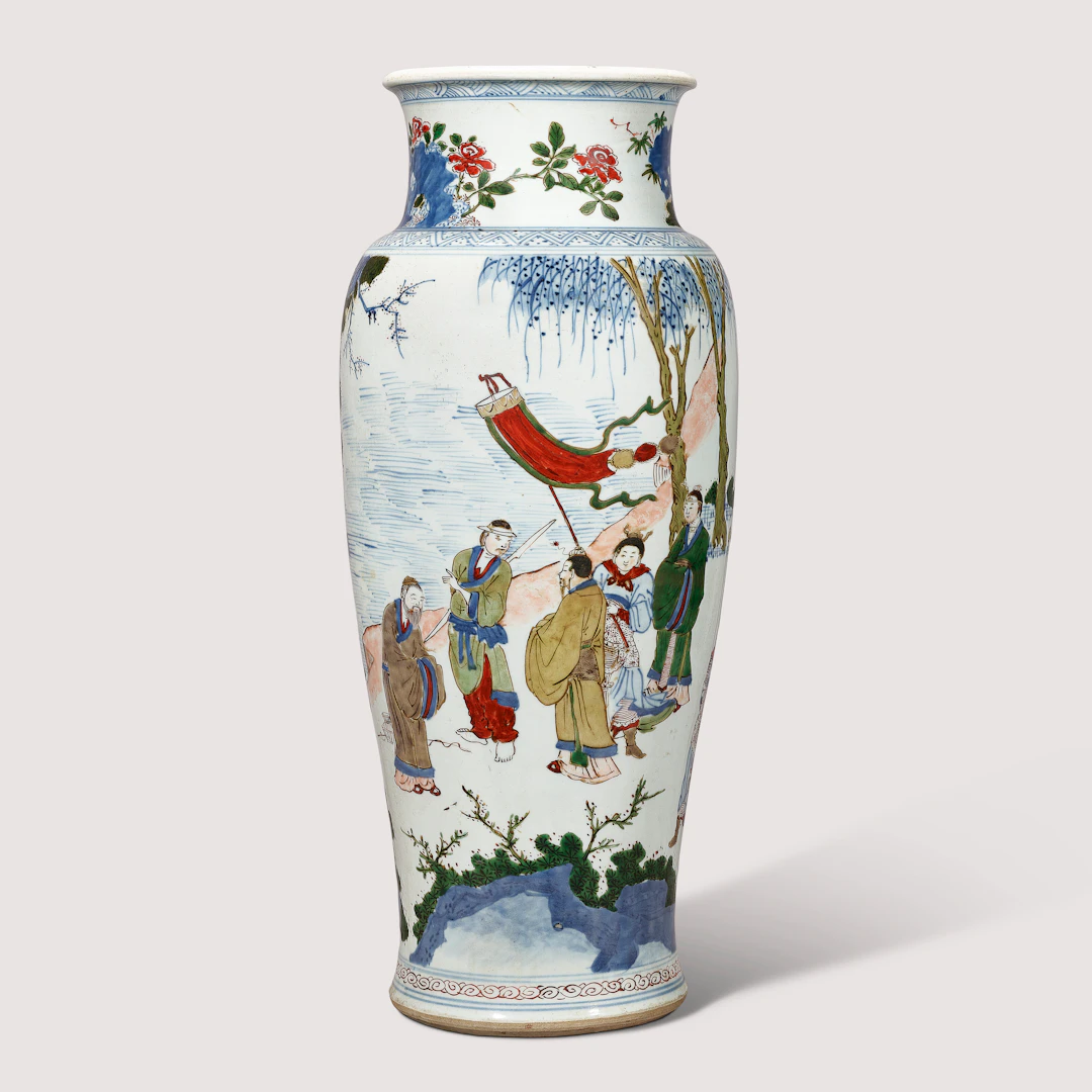 A Wucai ‘King Wen of Zhou’ Vase, Guanyin Zun