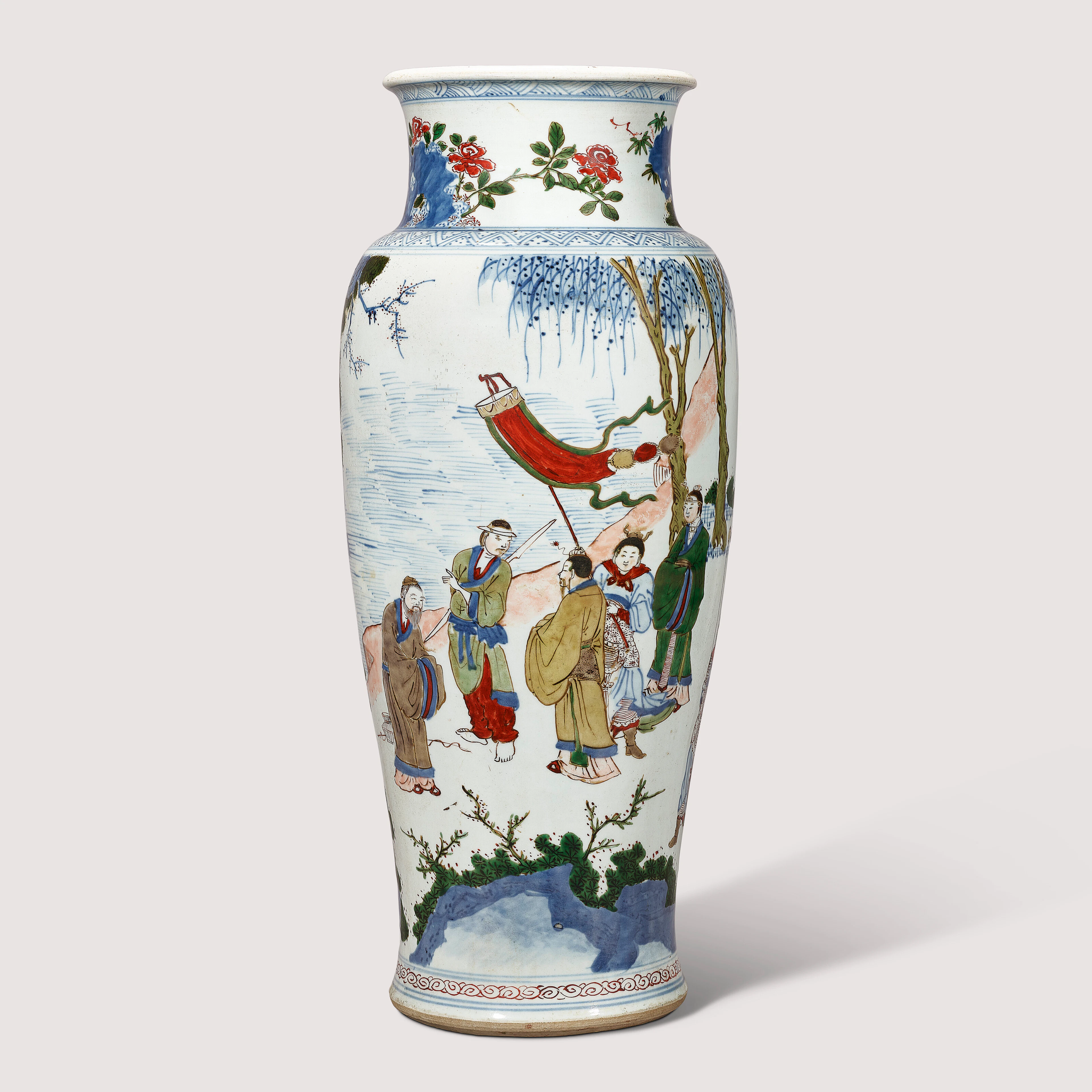 A Wucai ‘King Wen of Zhou’ Vase, Guanyin Zun