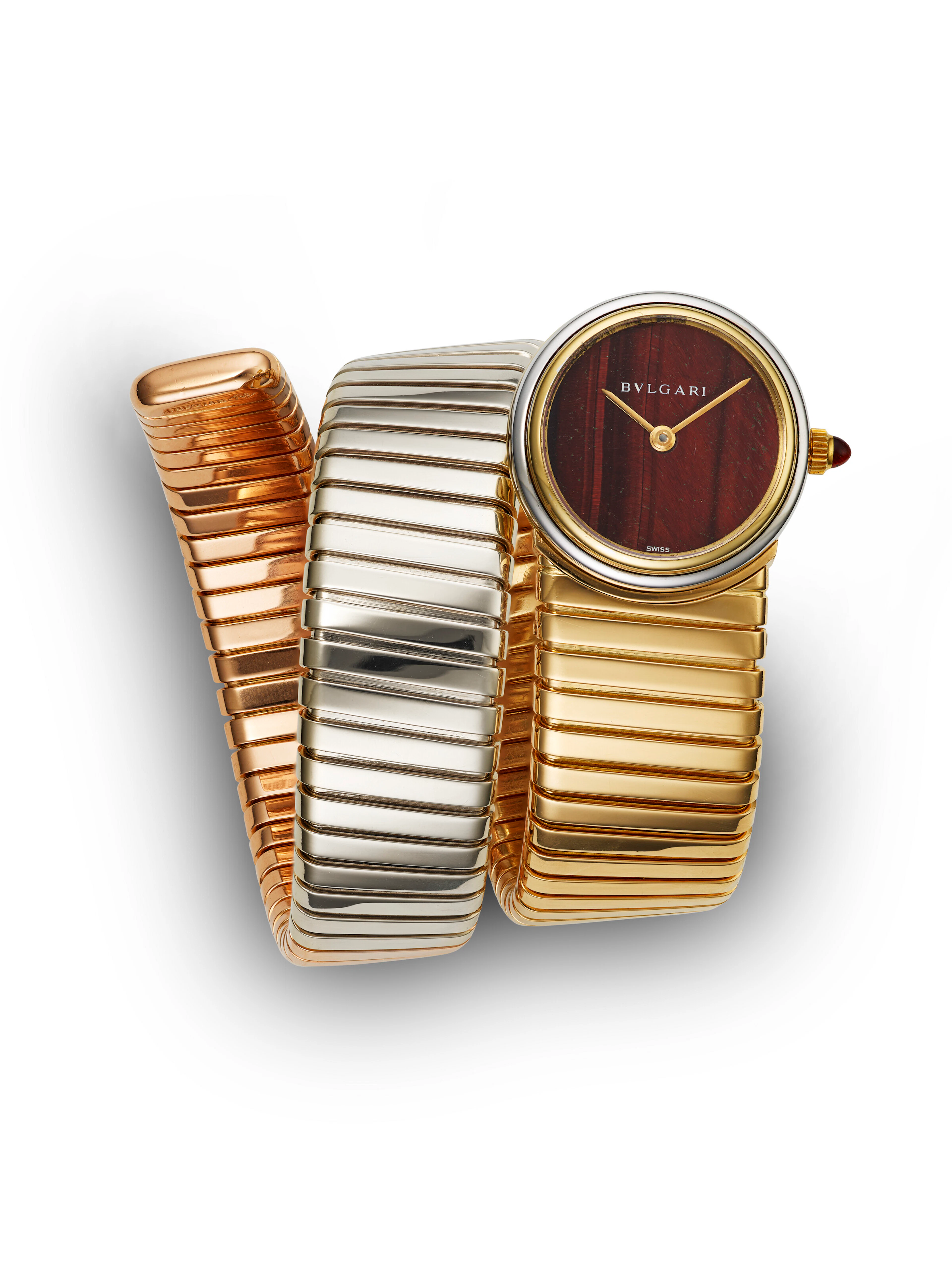 Bvlgari, Tri-Color Tuboga with Tiger-Eye Dial