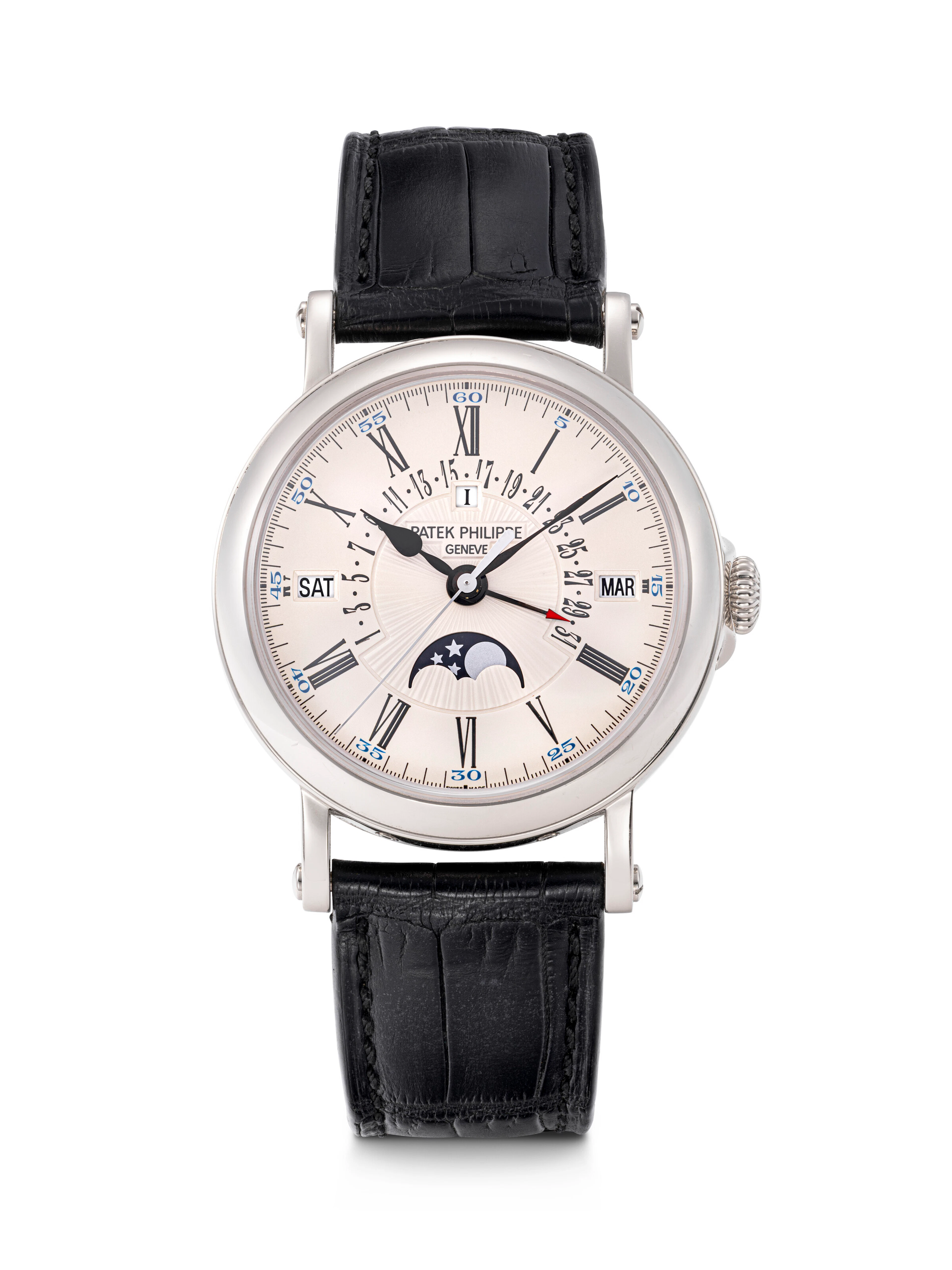 Patek Philippe. An 18K White Gold Automatic Perpetual Calendar Wristwatch