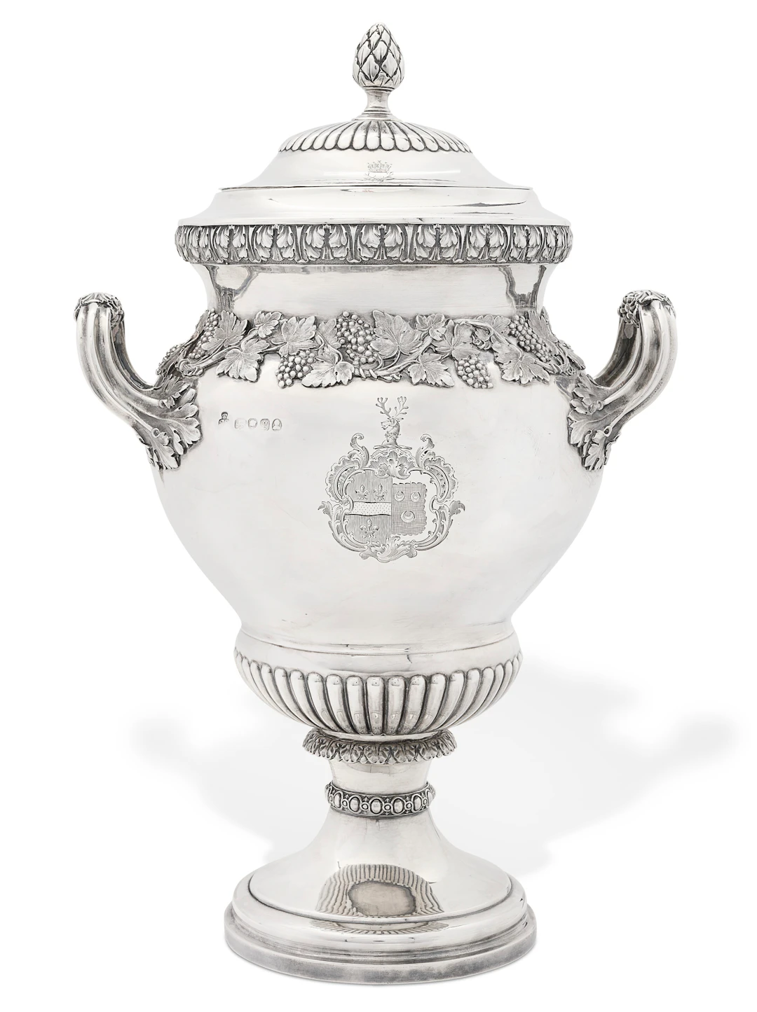 Grande Coupe Et Son Couvercle En Argent D'époque George Iv