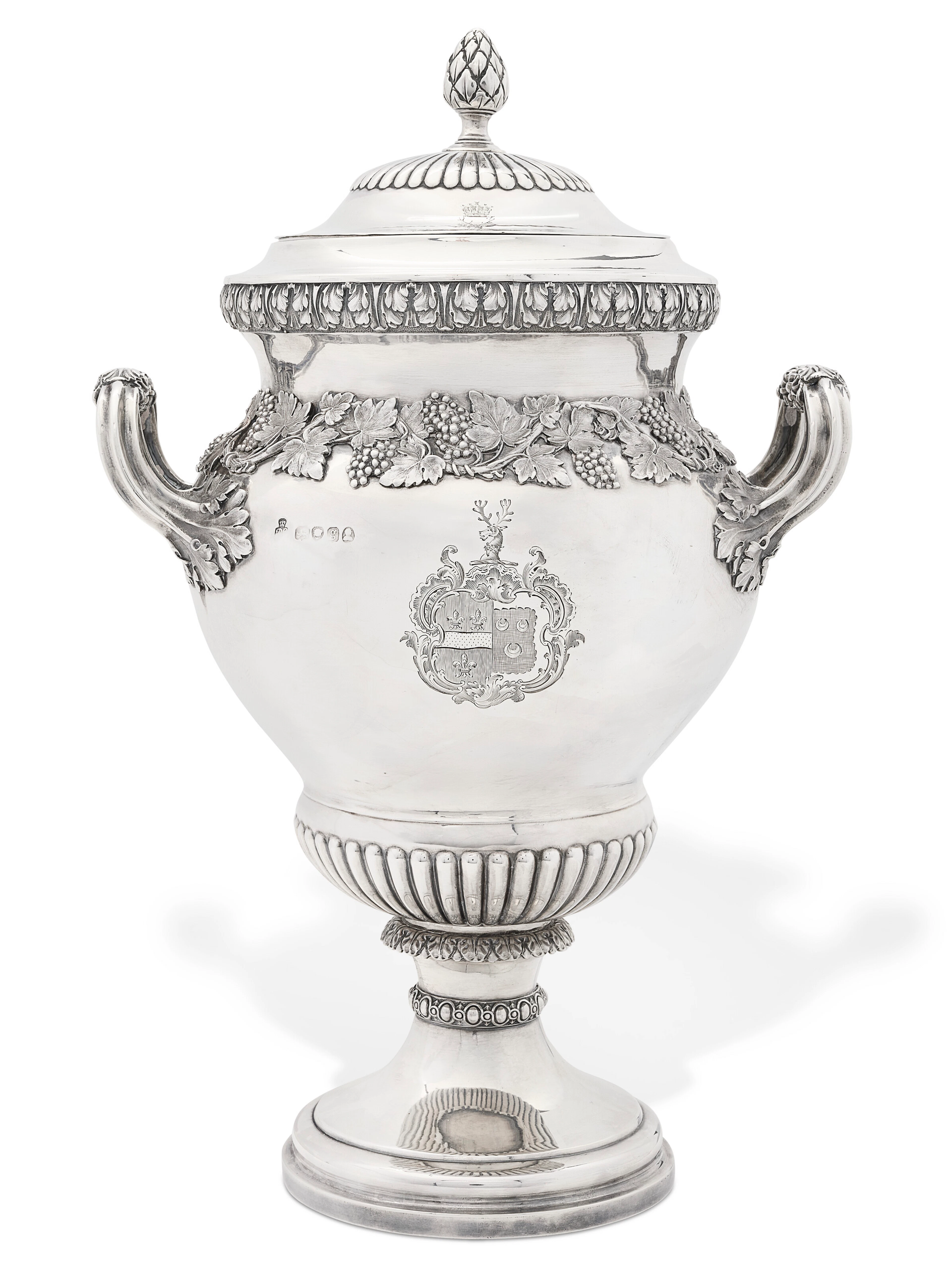 Grande Coupe Et Son Couvercle En Argent D'époque George Iv