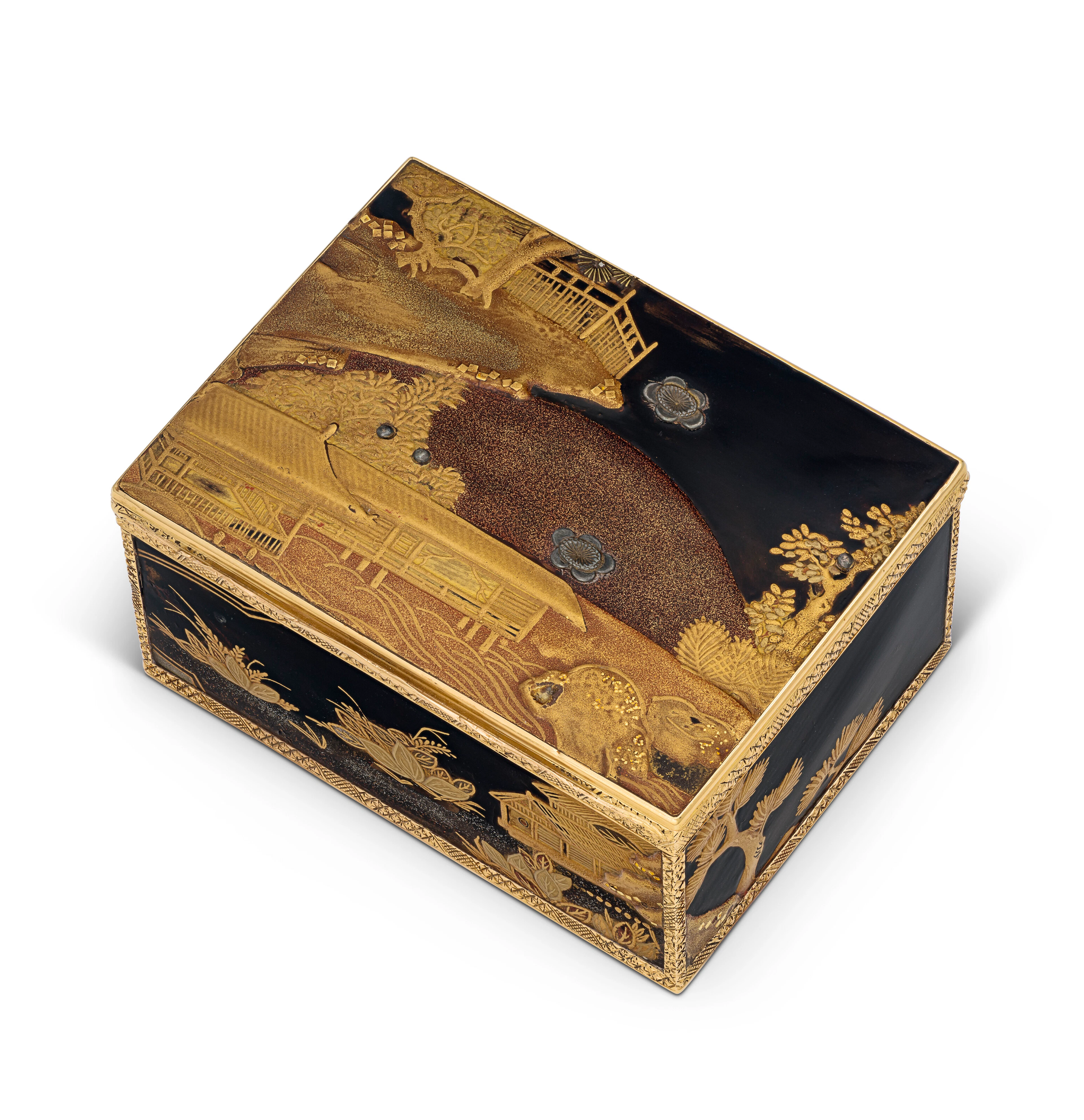 Louis Xv Gold-Mounted Lacquer Snuff-Box by Charles-Jean-Baptiste Clerin