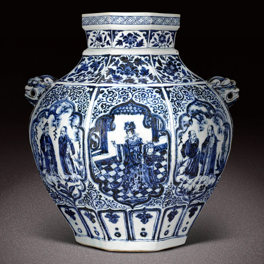 A Magnificent and Possibly Unique Blue and White Octagonal ‘Xiwangmu’