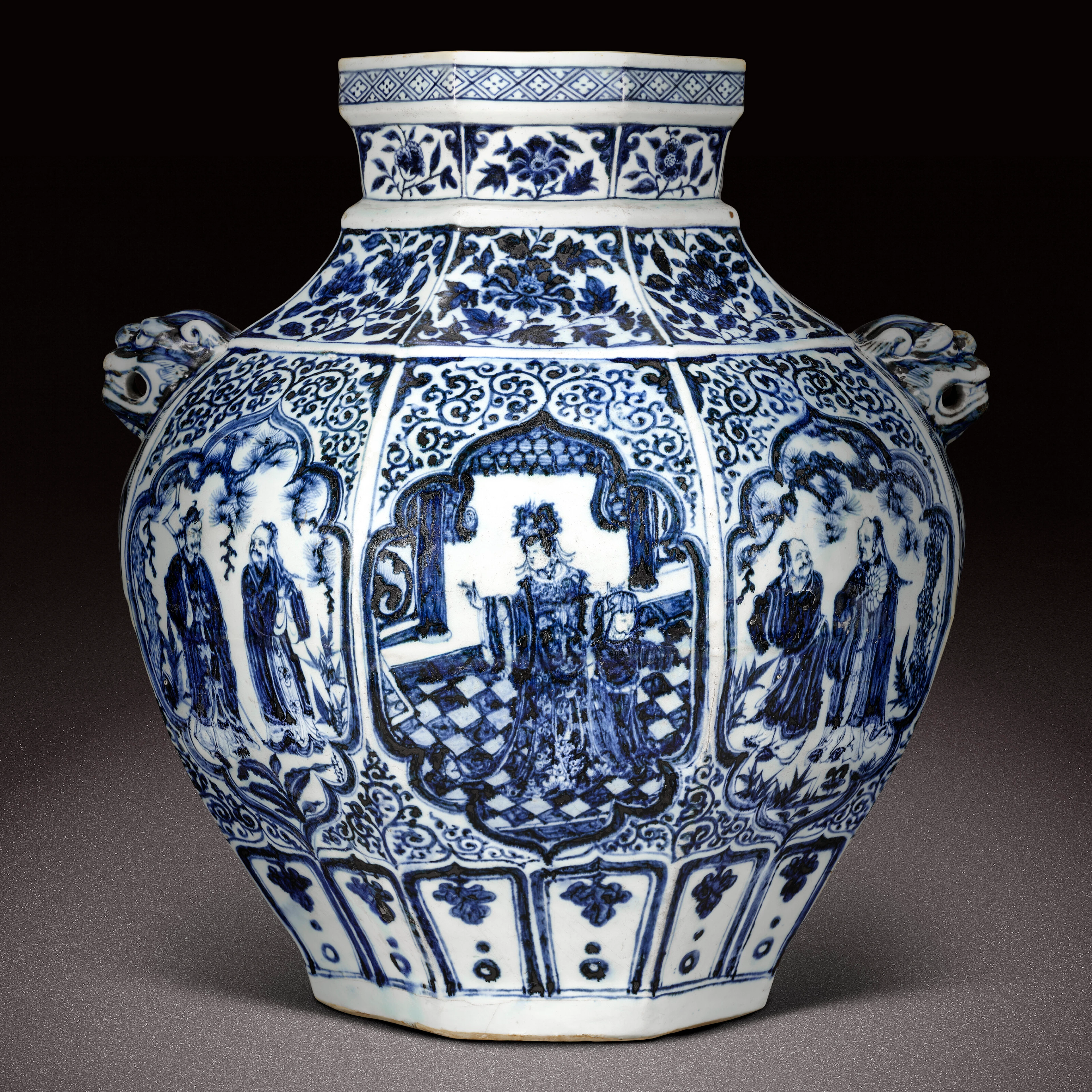 A Magnificent and Possibly Unique Blue and White Octagonal ‘Xiwangmu’