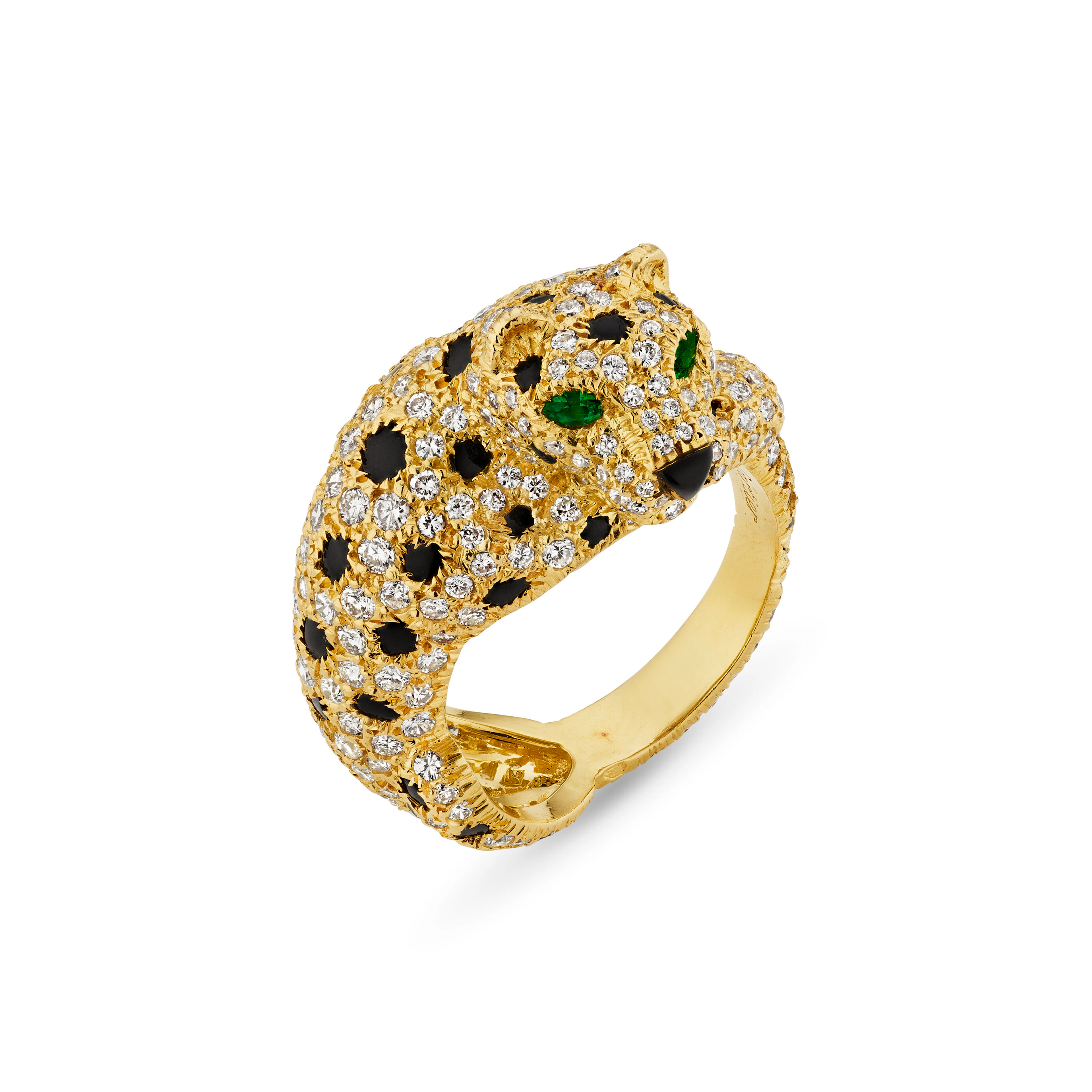 Cartier Diamond, Onyx and Emerald 'Panthere' Ring