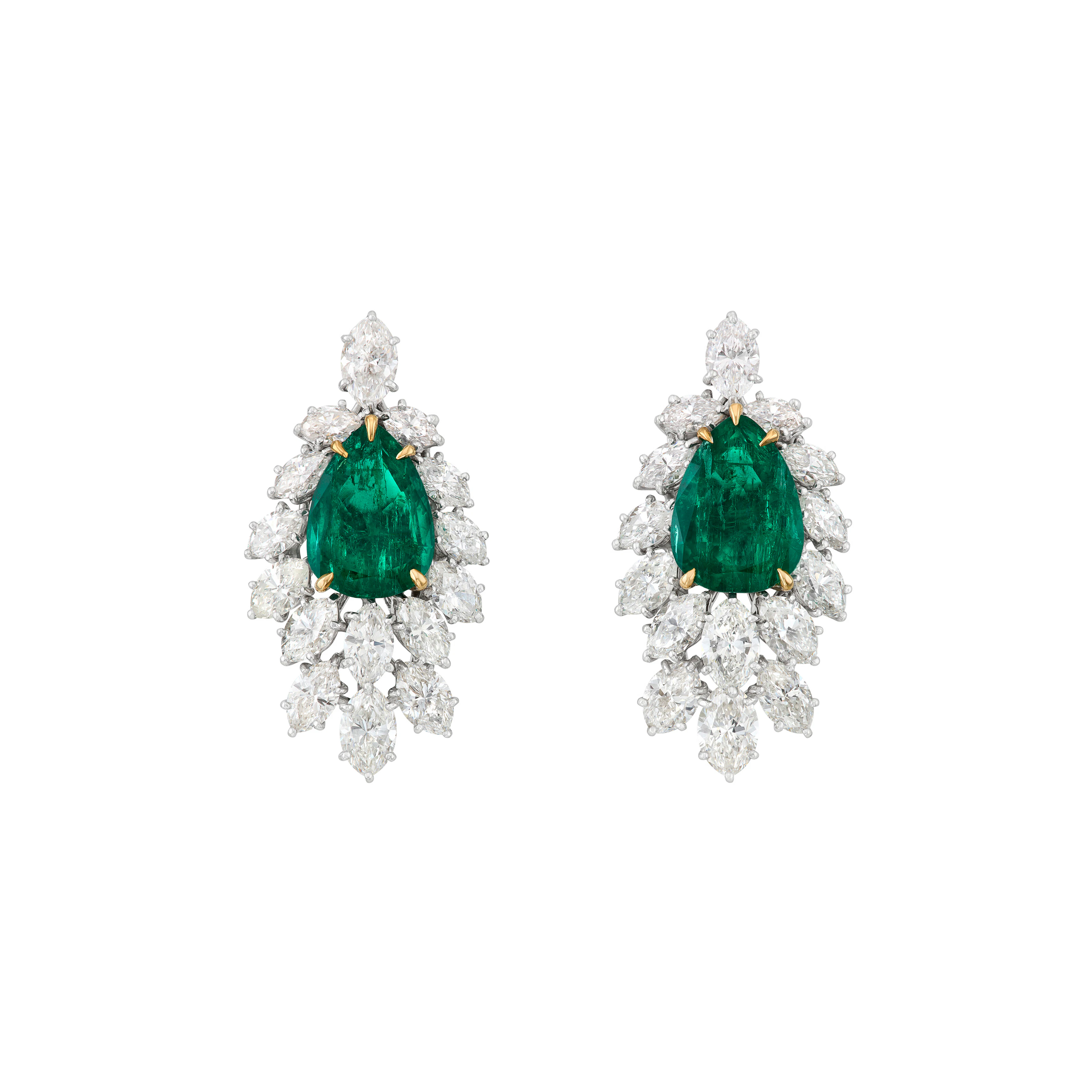 Harry Winston Emerald and Diamond Earrings