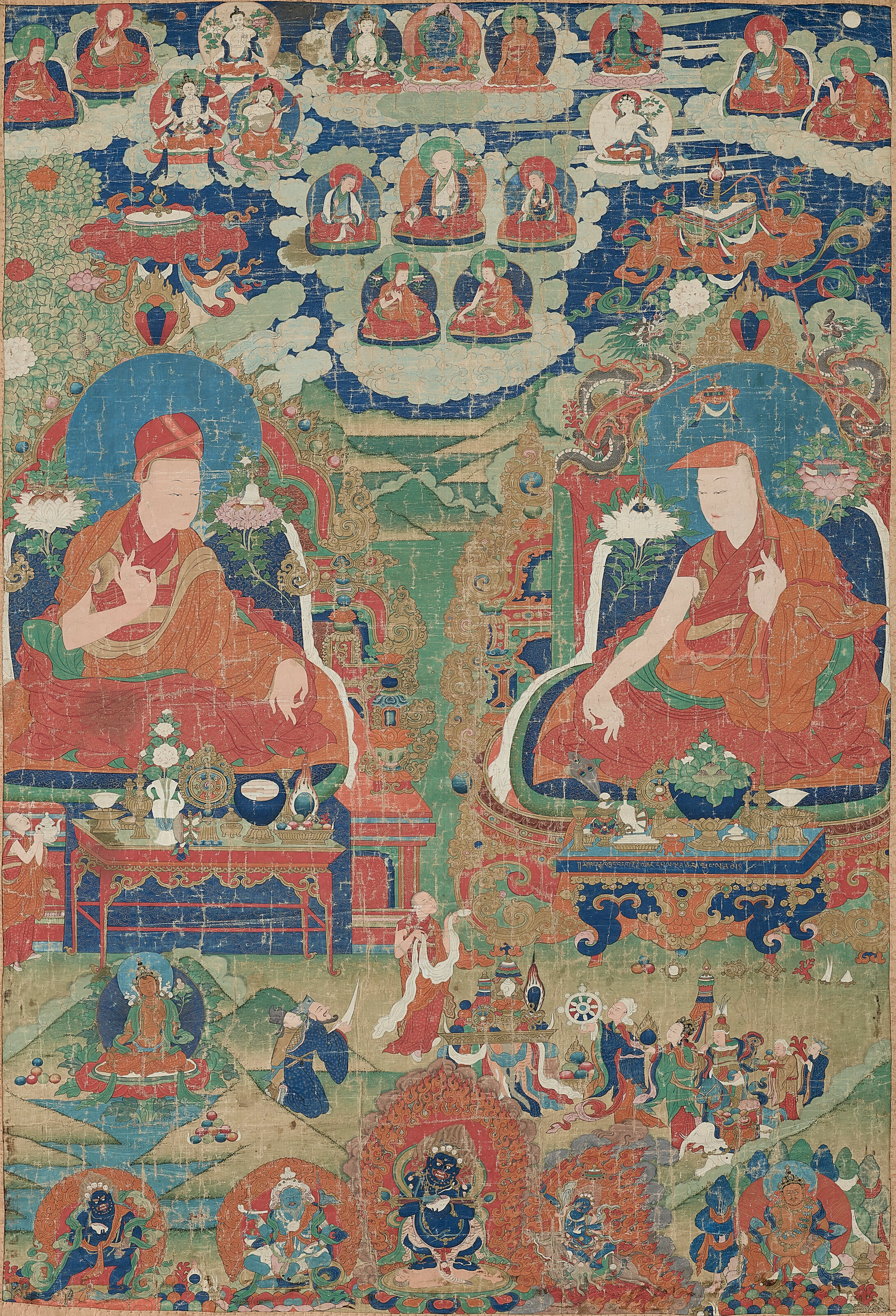 A Thangka Depicting Two Sakya Lineage Holders