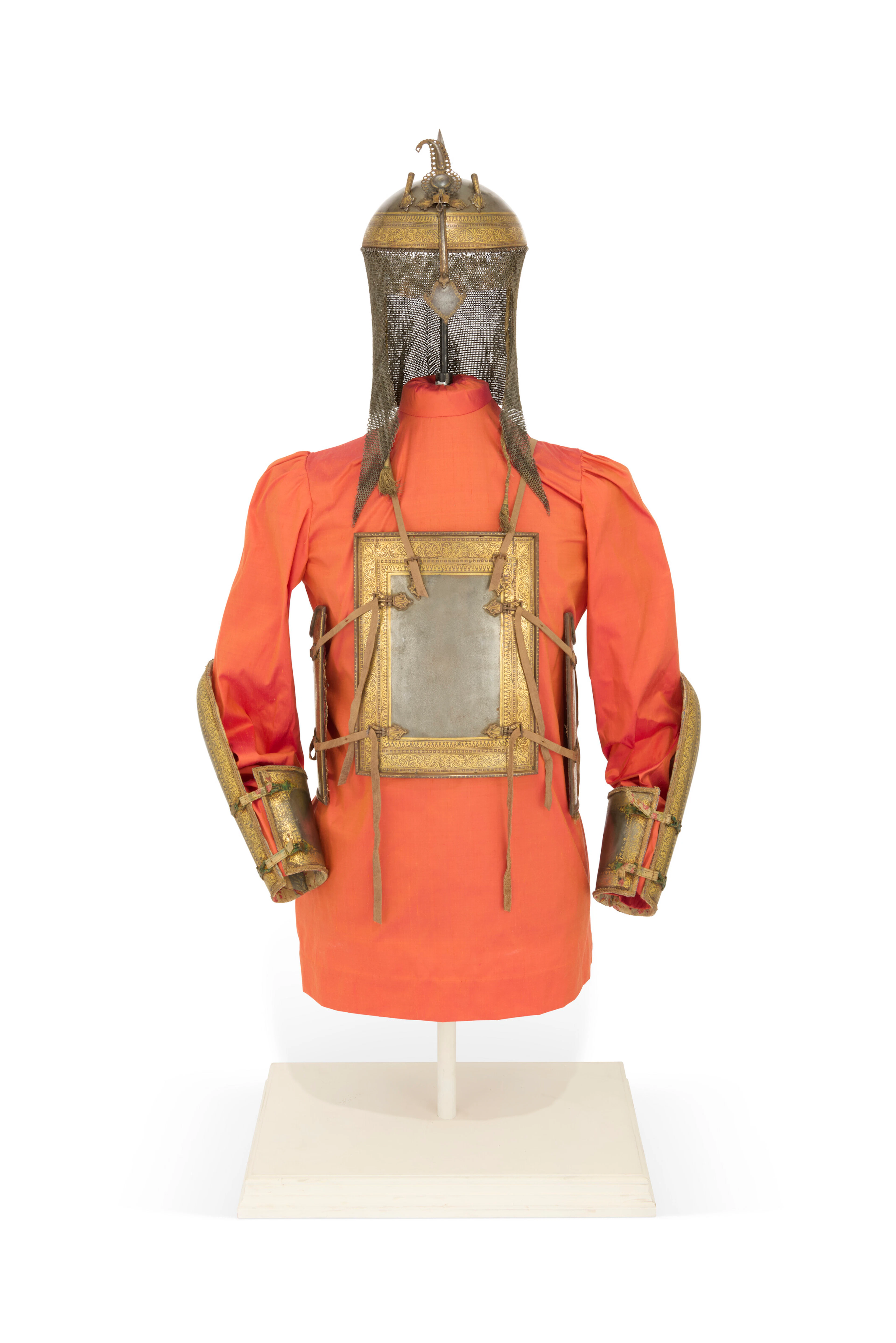 A GOLD-OVERLAID WATERED STEEL SUIT OF ARMOUR