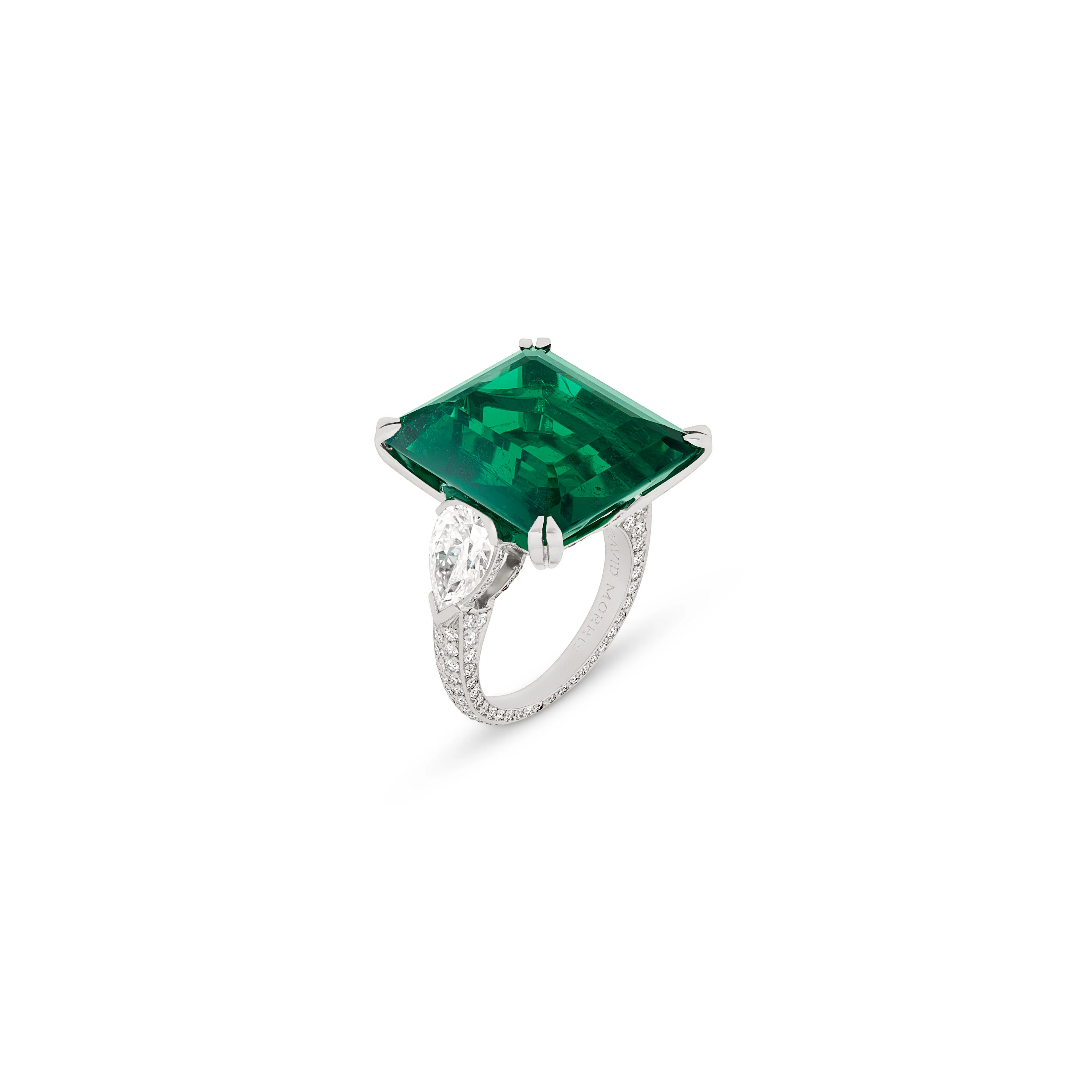 David Morris Emerald and Diamond Ring