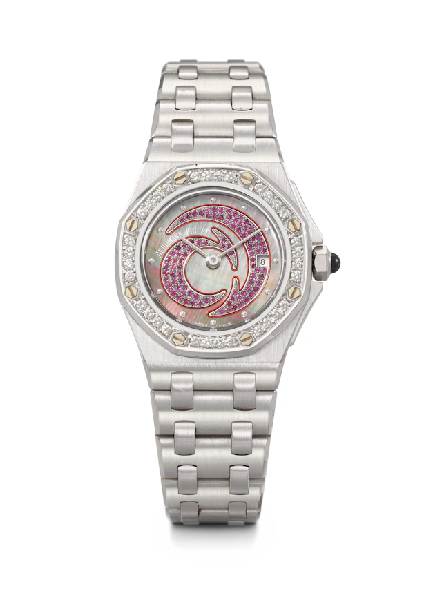 Audemars Piguet. A Special Order 18K White Gold, Diamond and Ruby-Set