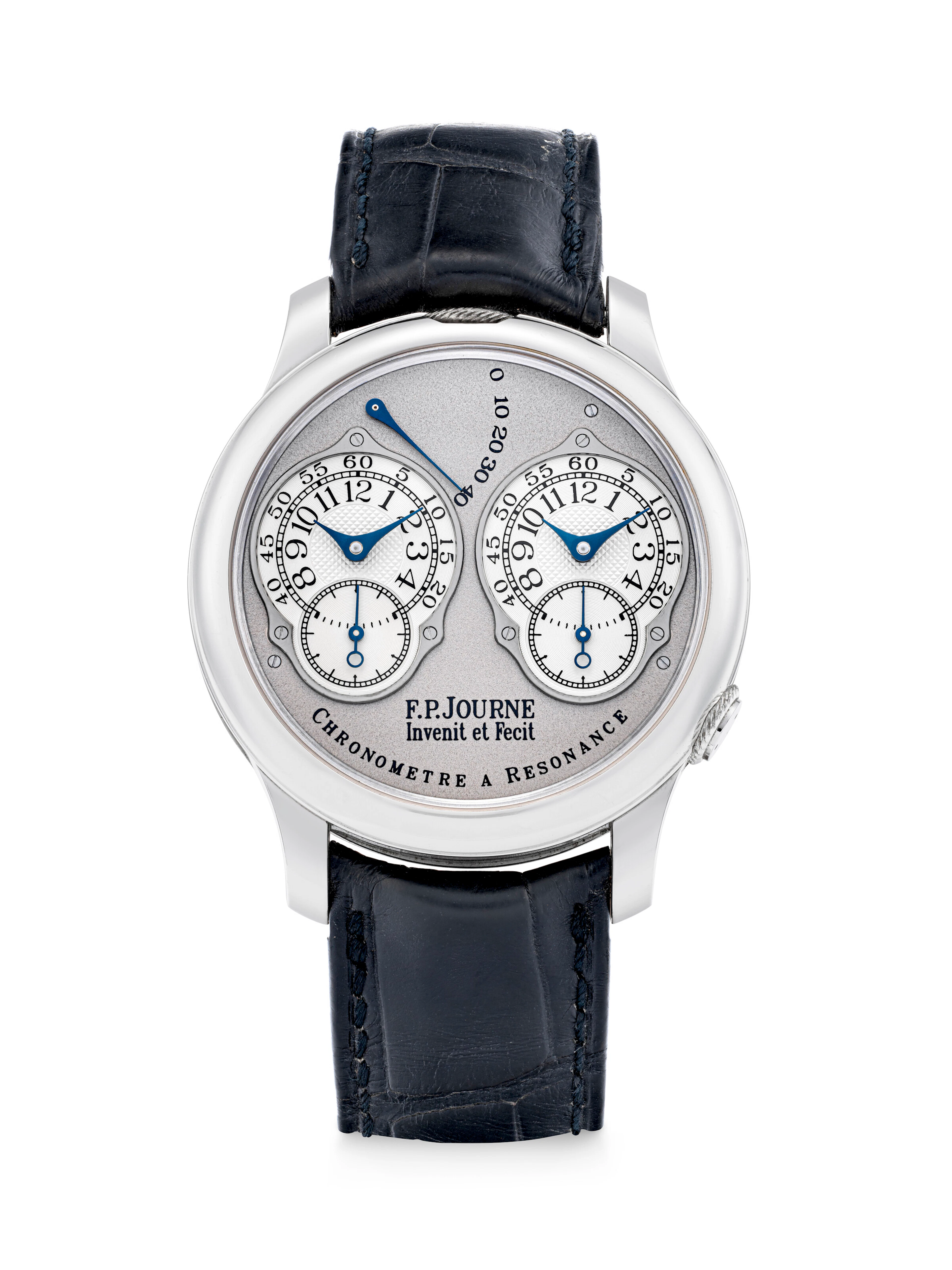 F.P. JOURNE. A VERY RARE PLATINUM DUAL TIME WRISTWATCH WITH RESONANCE-CONTROLLED