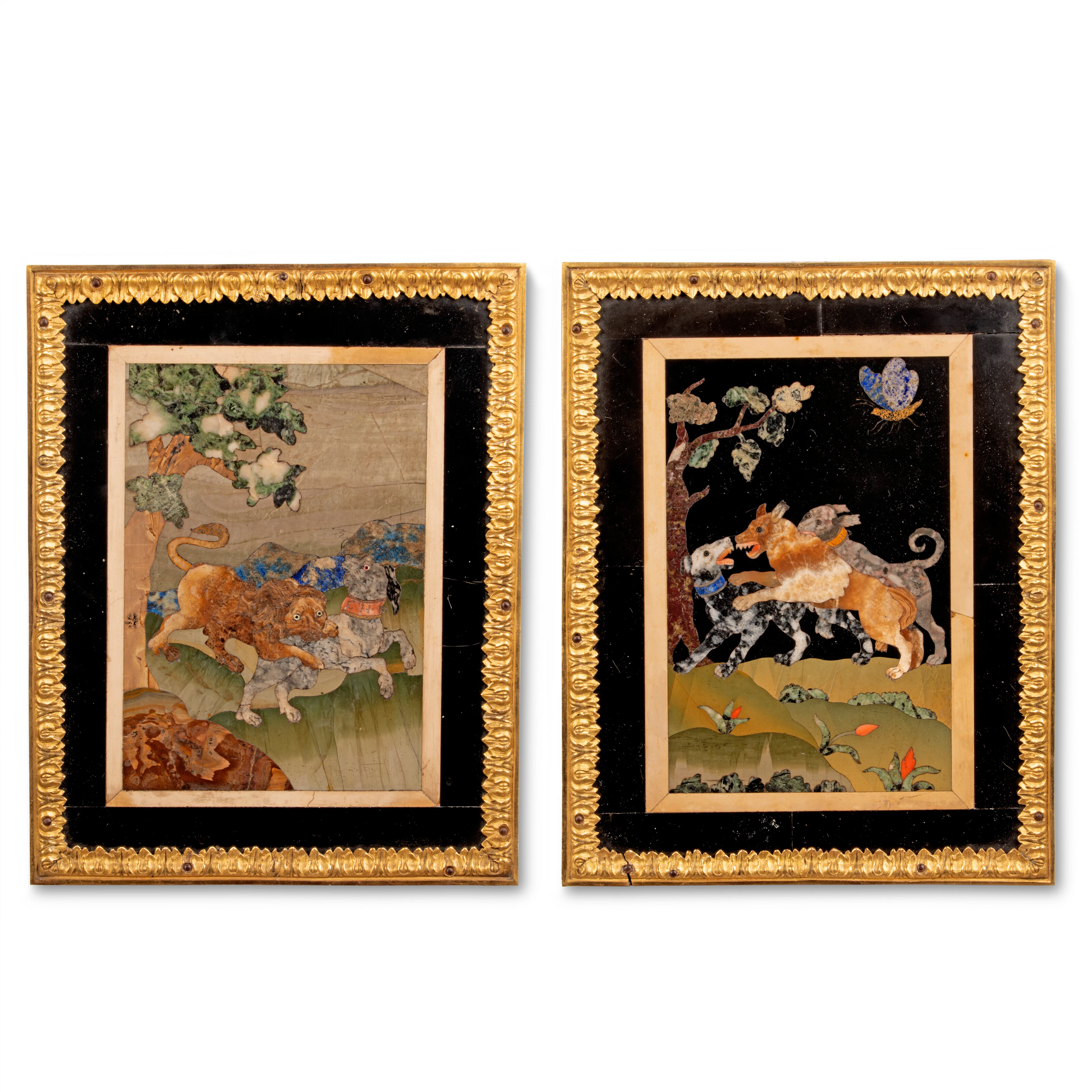 A Pair of Italian Pietra Dura Plaques