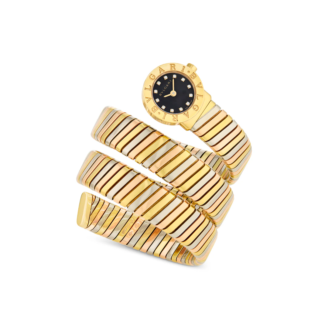 Bulgari Diamond and Tri-Colored Gold 'Tubogas' Wristwatch