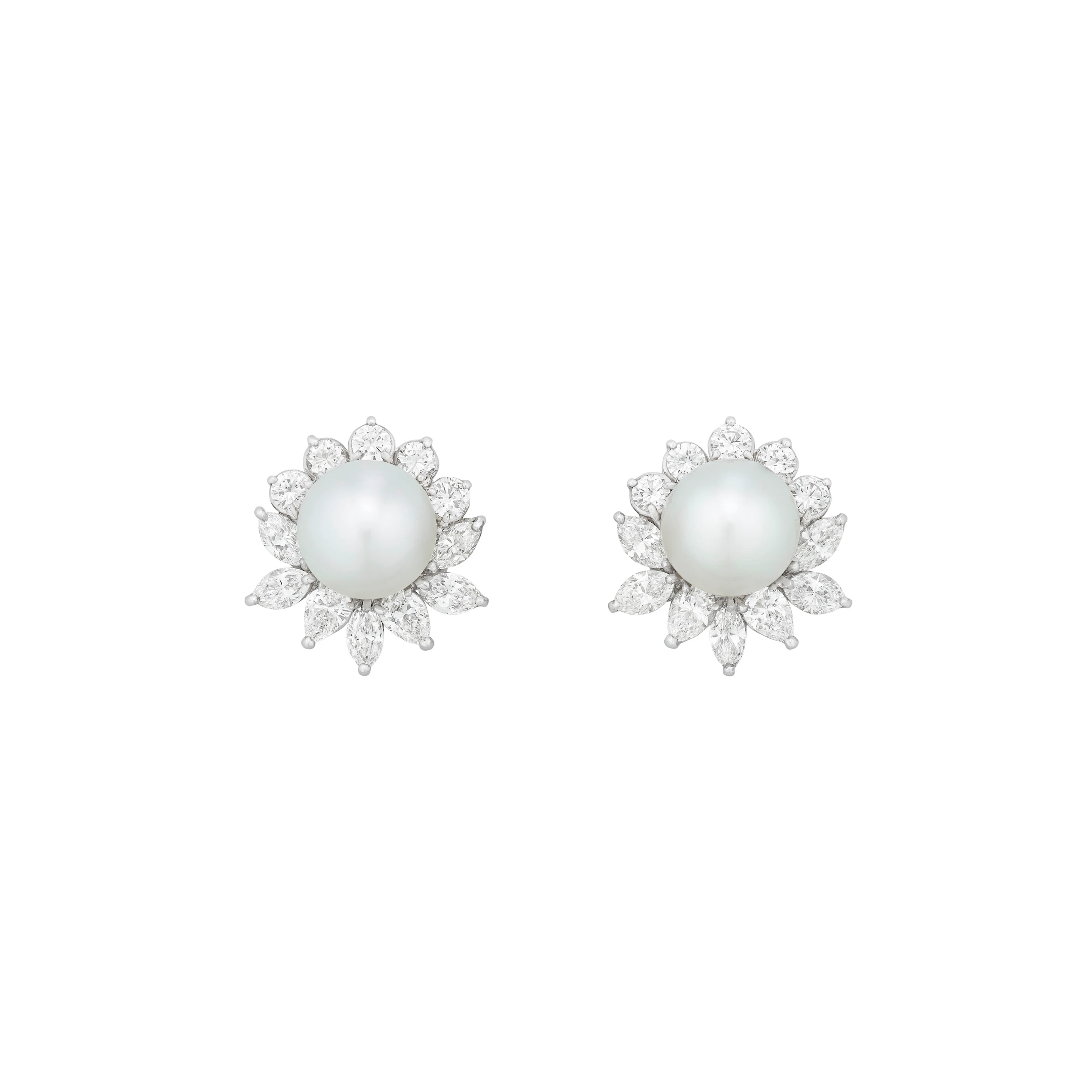 Cultured Pearl and Diamond Earrings