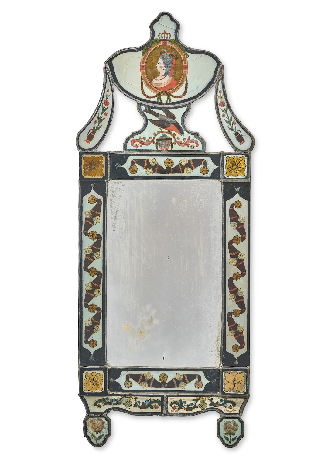 A North European Verre Eglomise Mirror