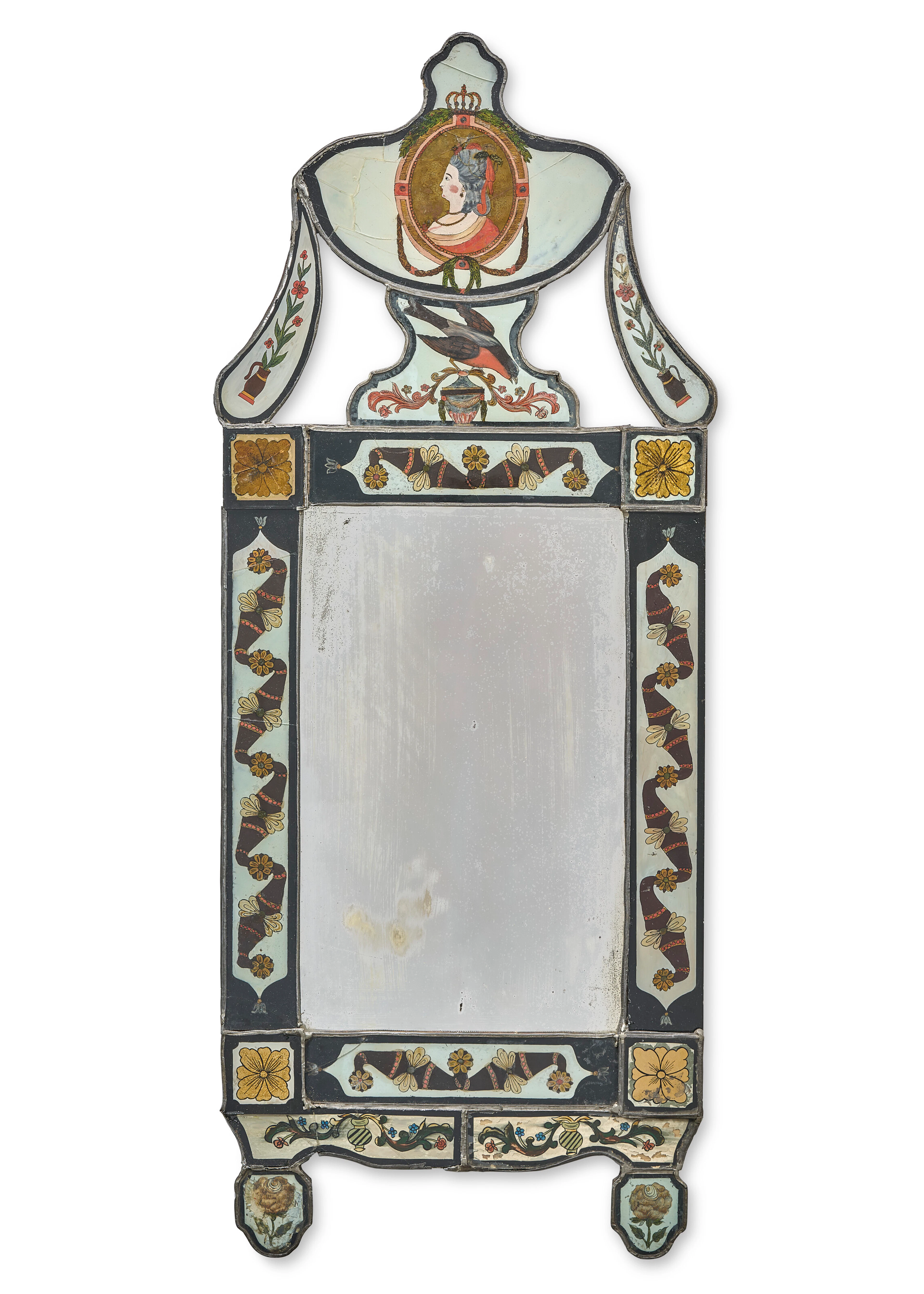 A North European Verre Eglomise Mirror