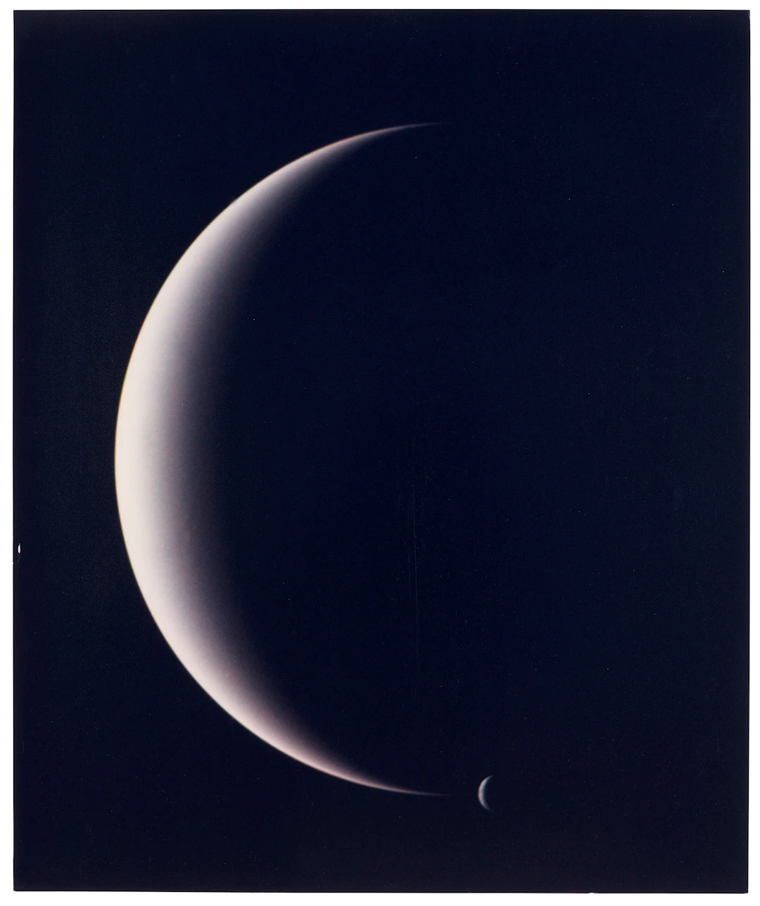 Very Large Format Photograph of the Crescents of Uranus and Titania