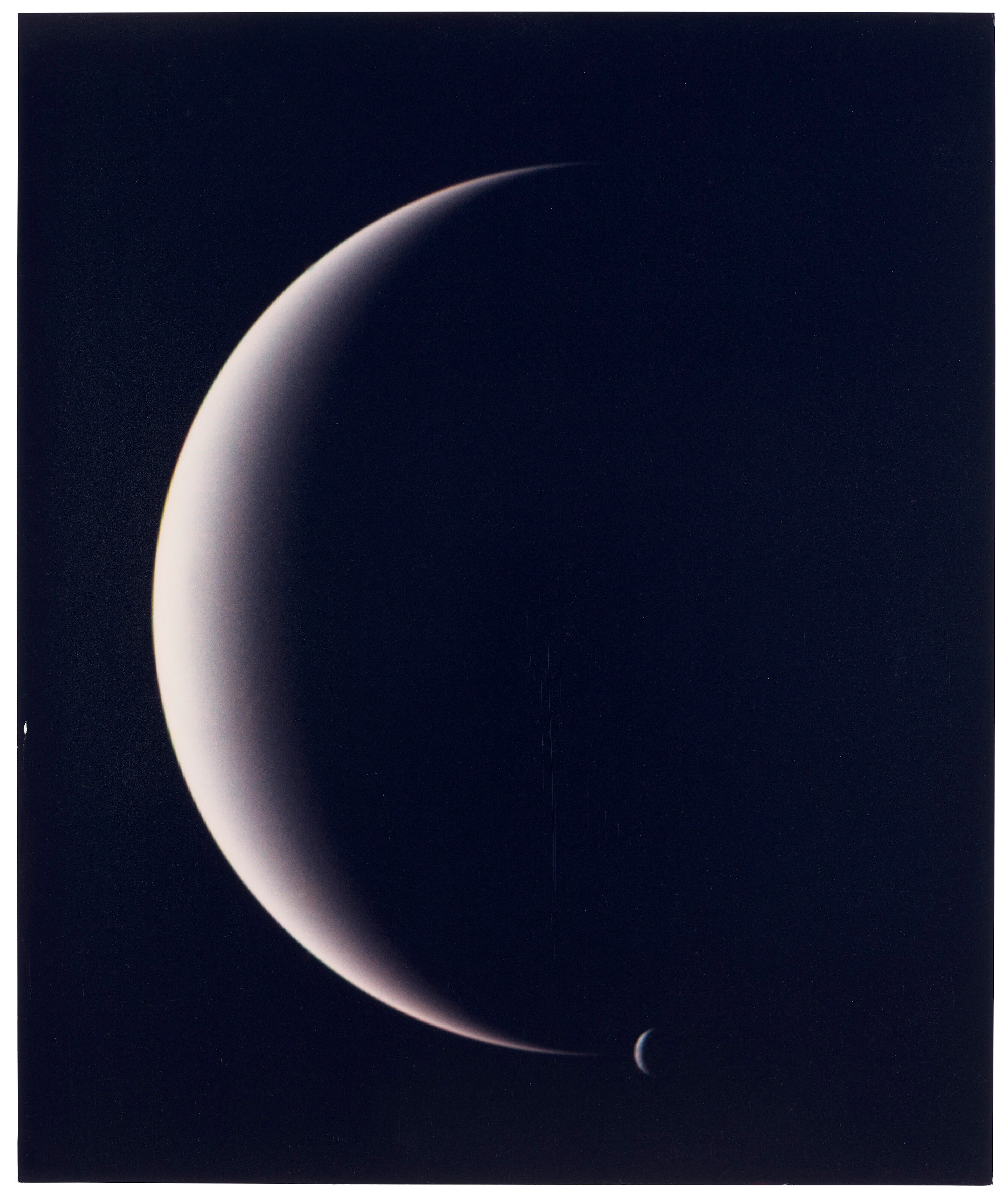 Very Large Format Photograph of the Crescents of Uranus and Titania