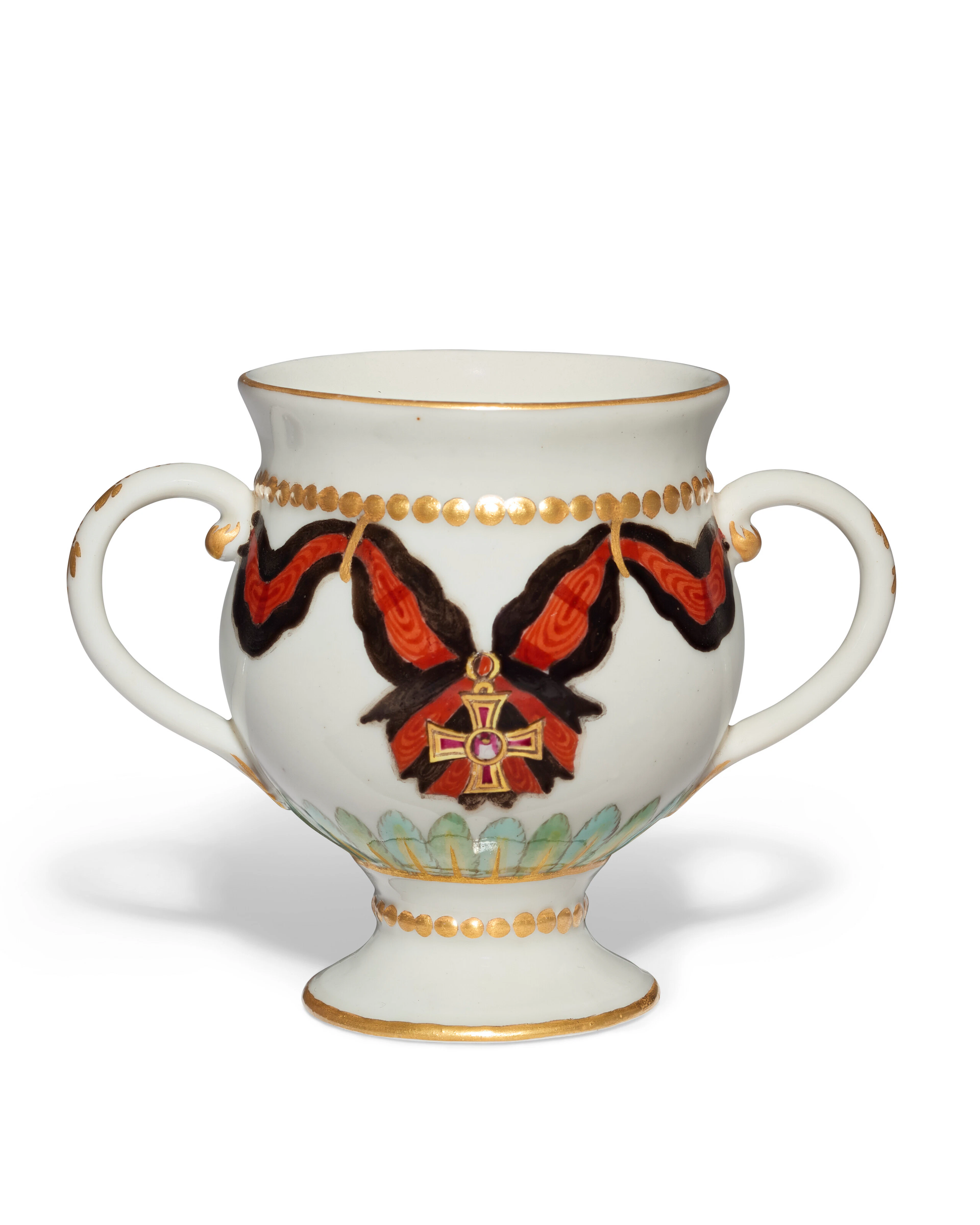 A Russian Porcelain Two-Handled Cup from the Service of the Order