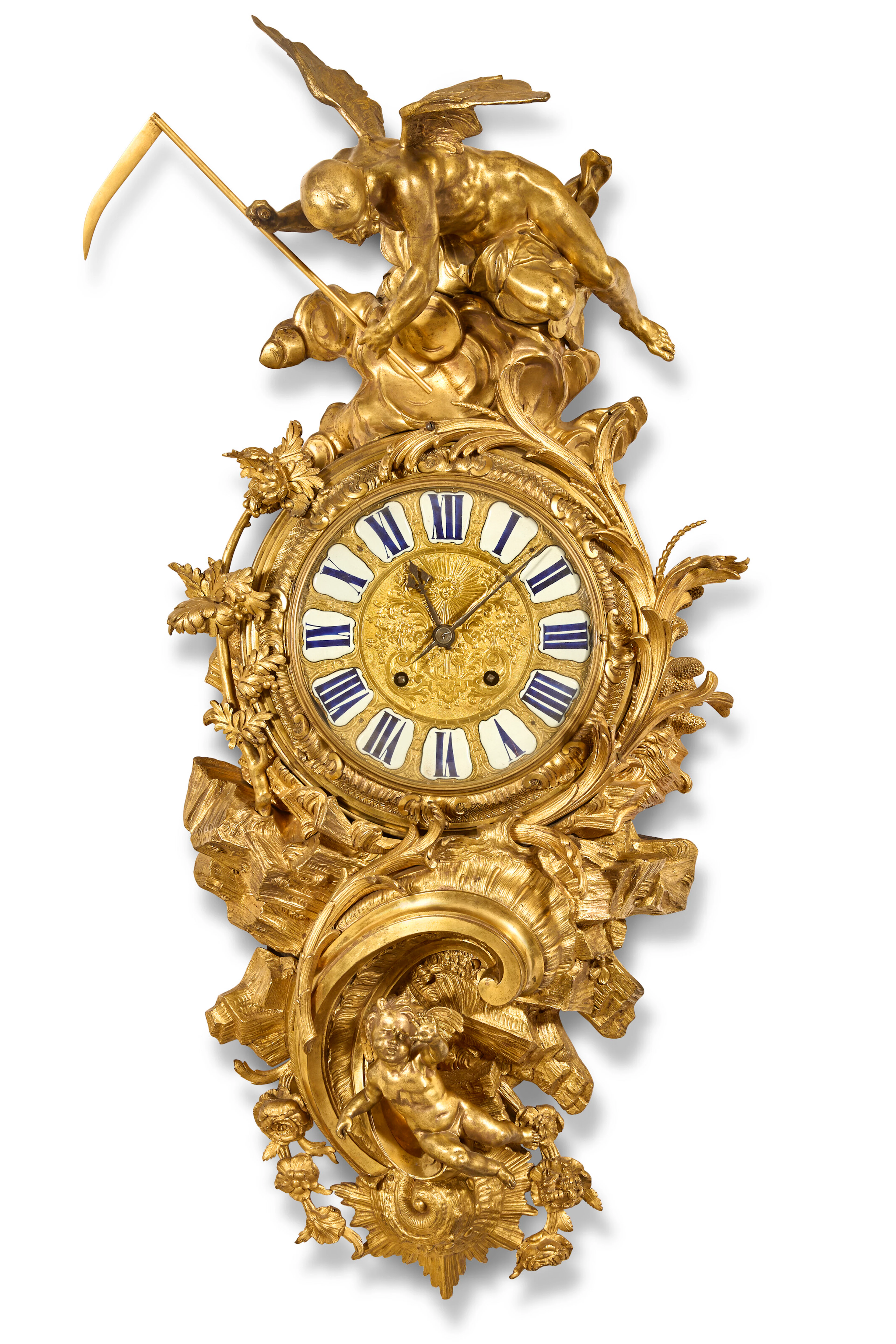 A LOUIS XV ORMOLU AND TORTOISESHELL AND BRASS-INLAID BOULLE MARQUETRY