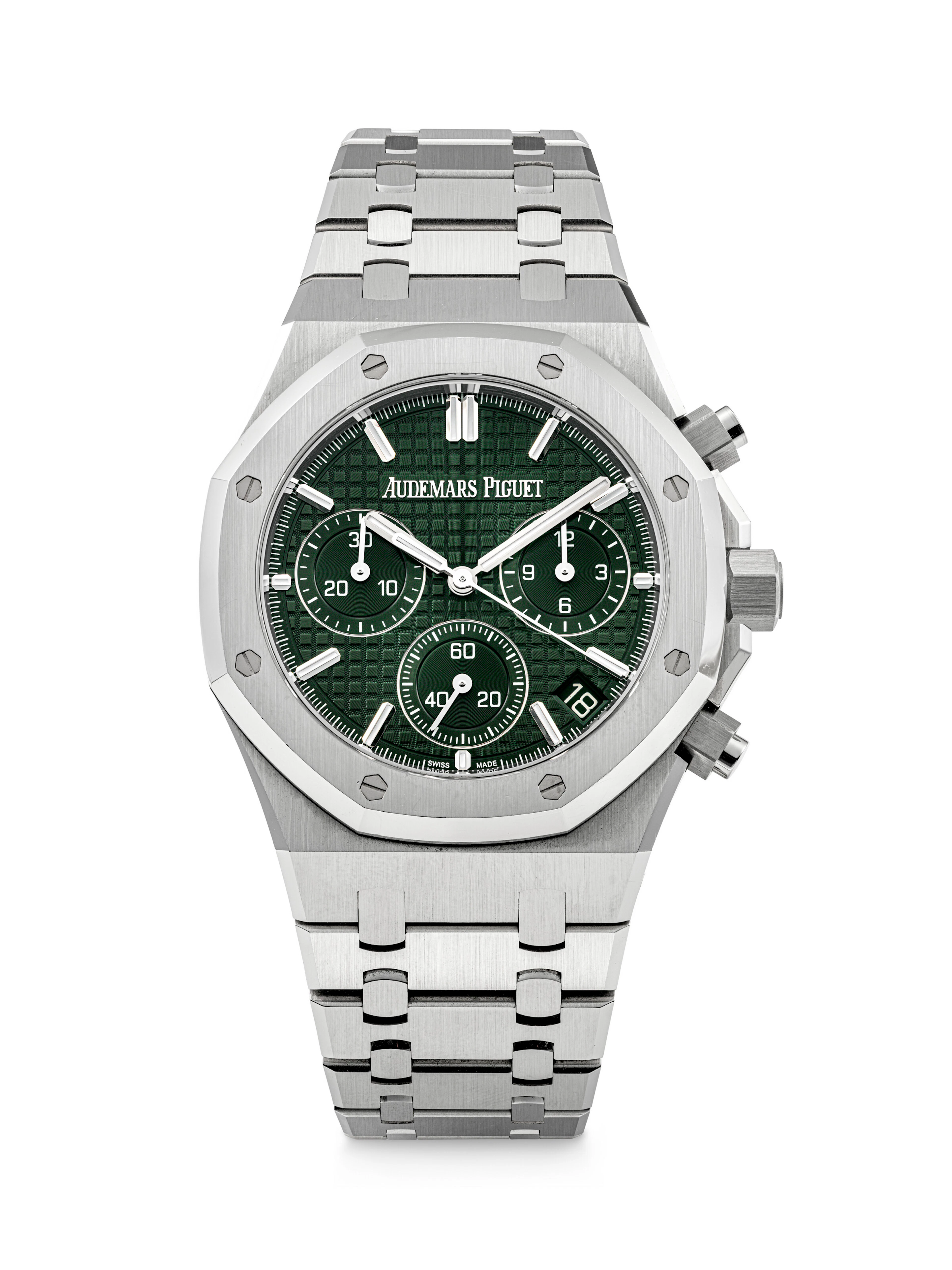 AUDEMARS PIGUET. AN ATTRACTIVE AND RARE STAINLESS STEEL AUTOMATIC