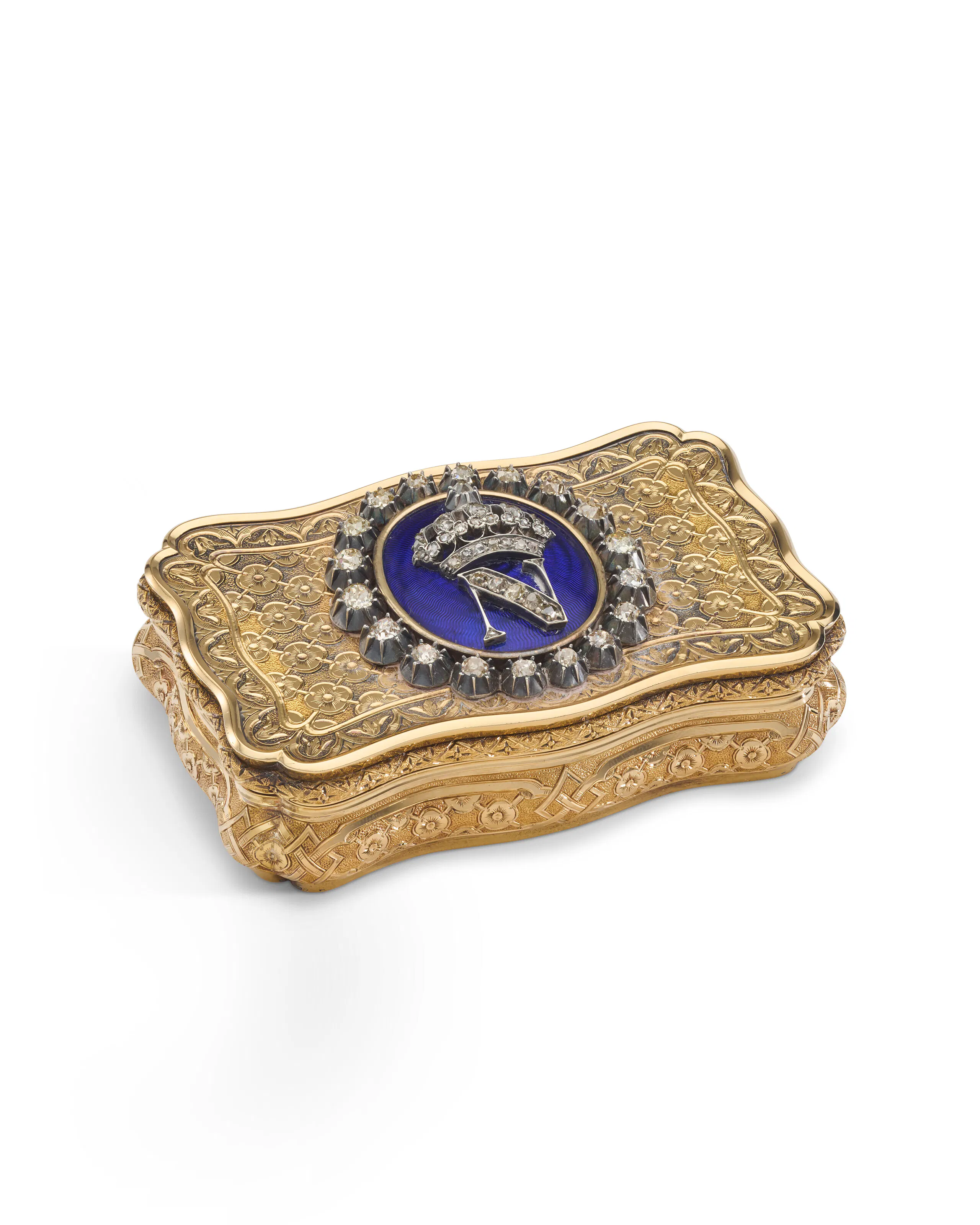 Snuff Box Def A GERMAN GOLD, ENAMEL AND DIAMOND IMPERIAL PRESENTATION SNUFF BOX ...
