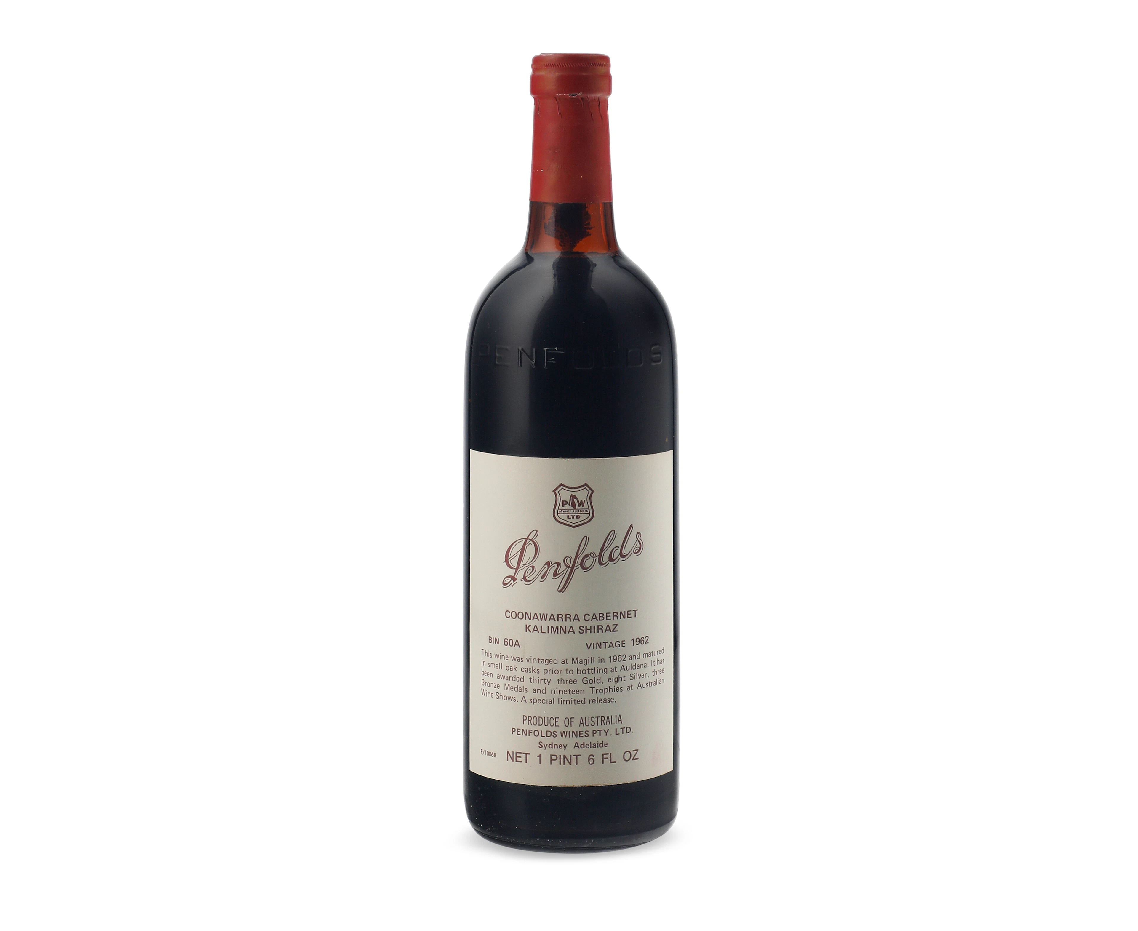 Penfolds, Bin 60A Coonawarra Cabernet Kalimna Shiraz 1962