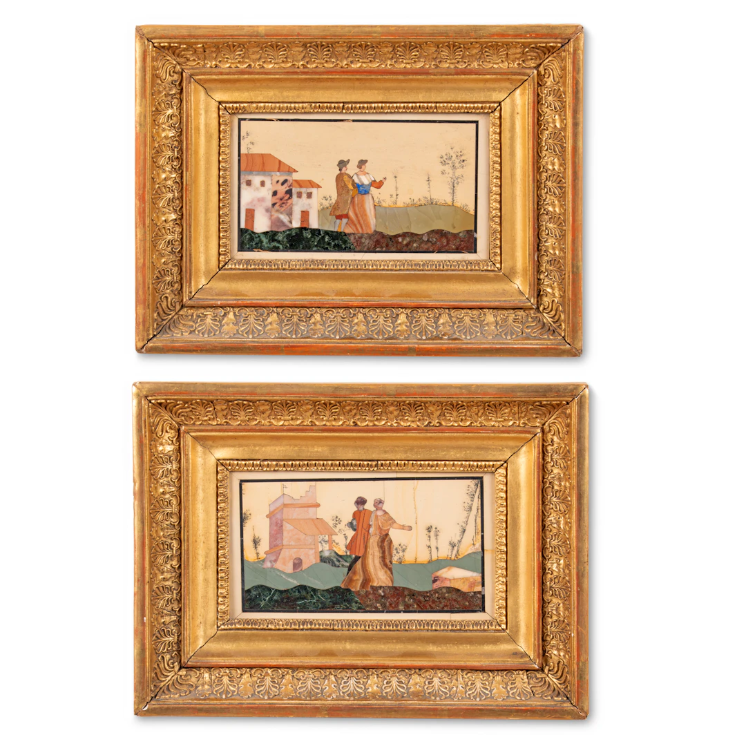A Pair of Italian Pietra Dura Plaques