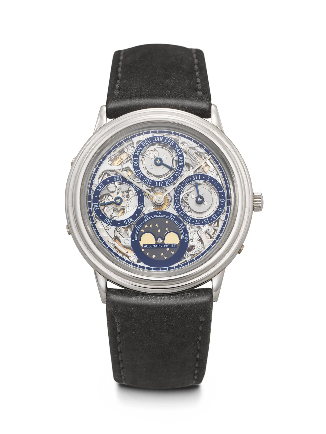 Audemars Piguet. A Rare and Attractive Platinum Automatic Skeletonized