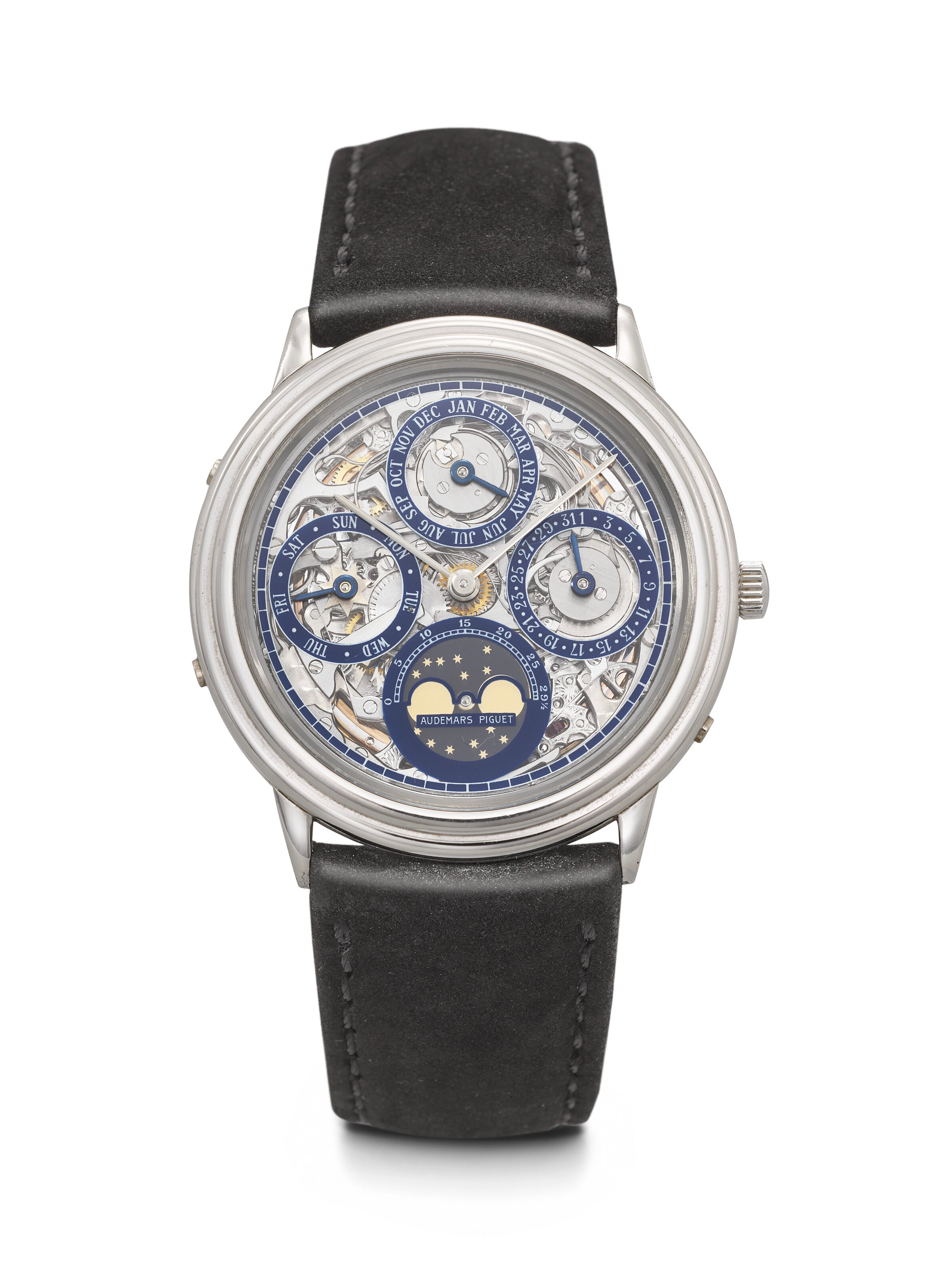 Audemars Piguet. A Rare and Attractive Platinum Automatic Skeletonized