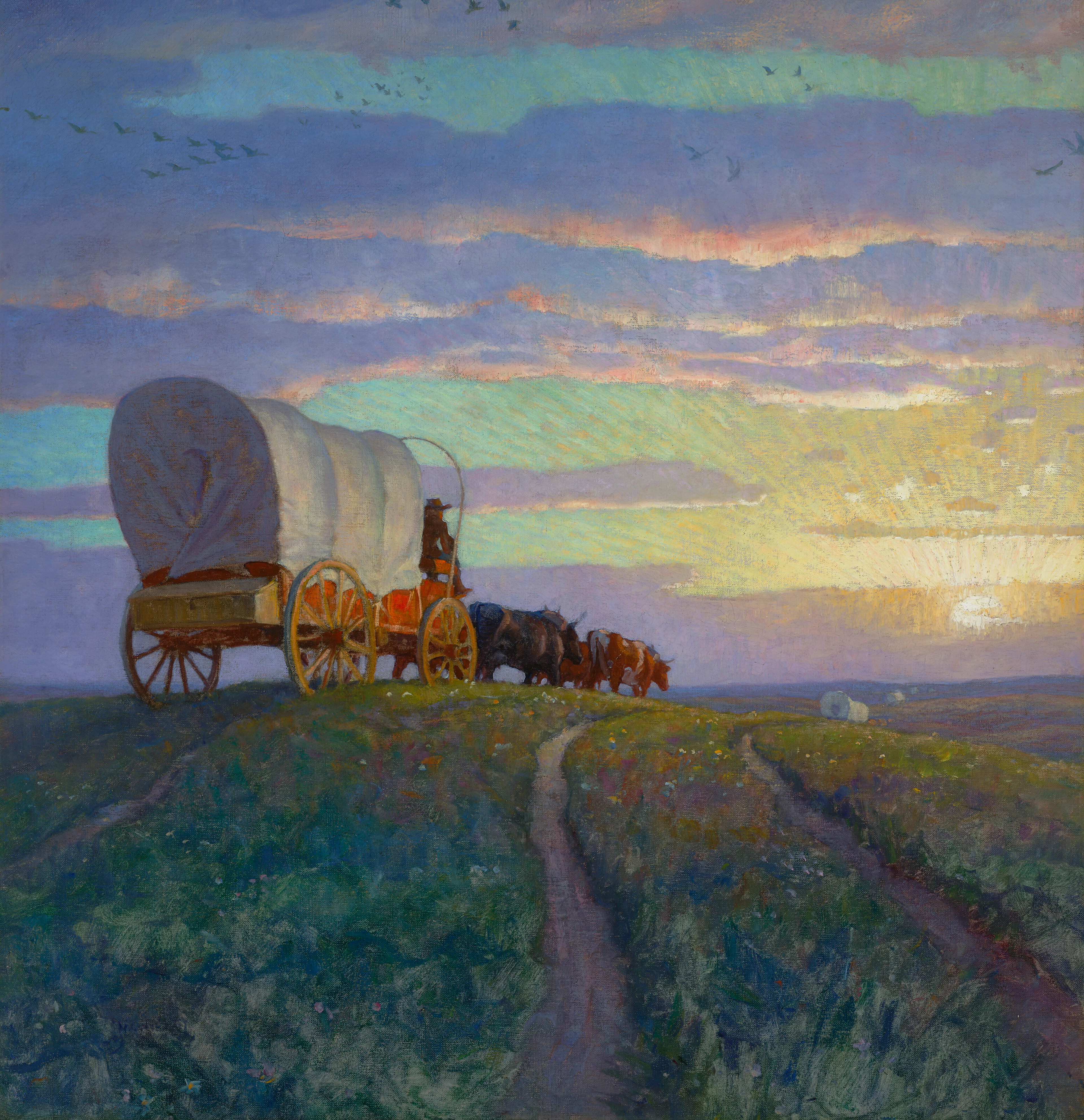 NEWELL CONVERS WYETH (1882-1945) "The Endless Stream Across the Dubuque