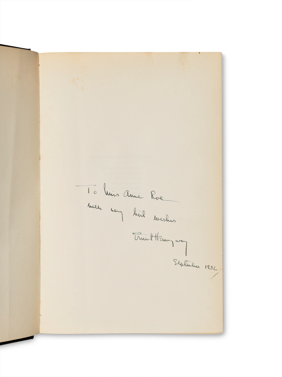 Death in the Afternoon, Inscribed