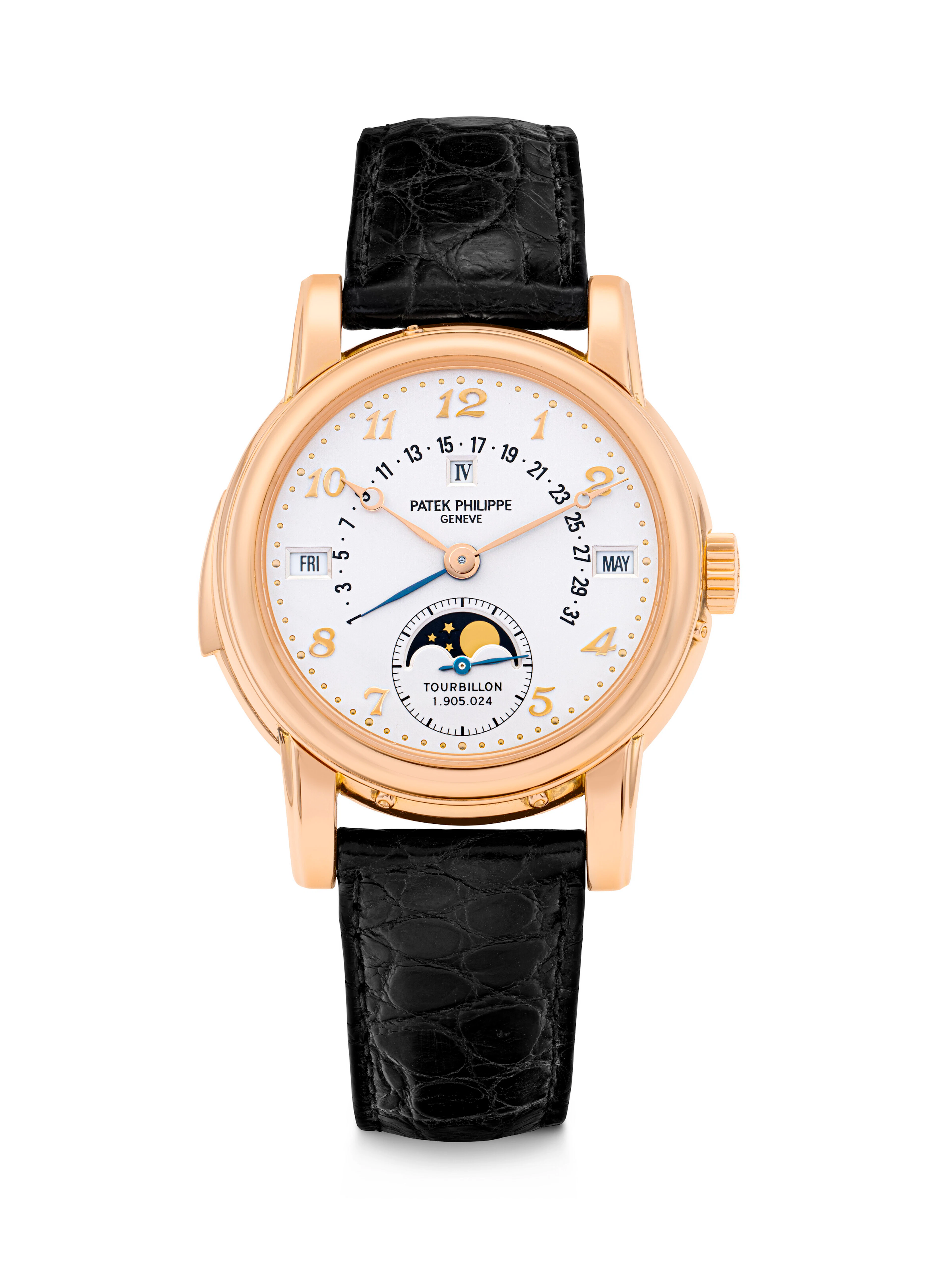 PATEK PHILIPPE. AN EXTREMELY RARE 18K PINK GOLD MINUTE REPEATING PERPETUAL