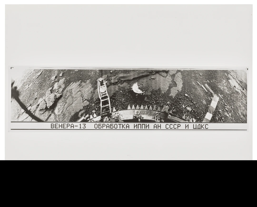A Black and White Still from Venera 13'S Landing on Venus