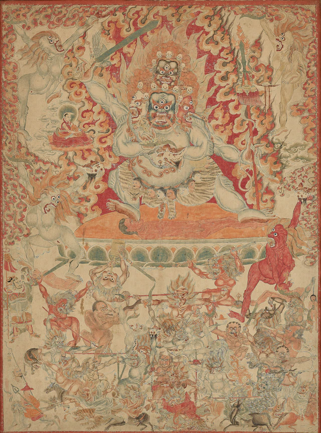 A Thangka of Chaturmukha Mahakala