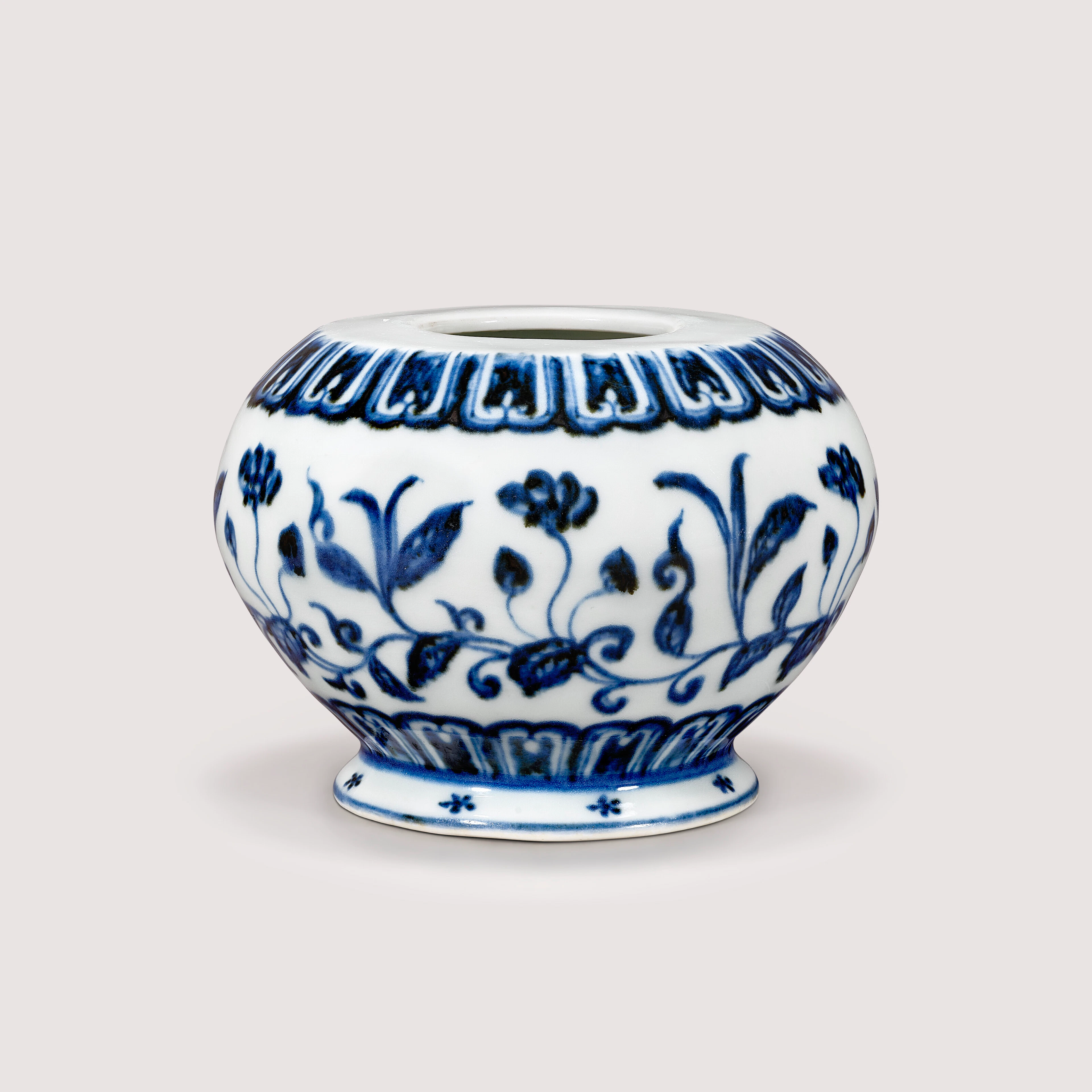 A Very Rare Blue and White ‘Begonia Scroll’ Jar