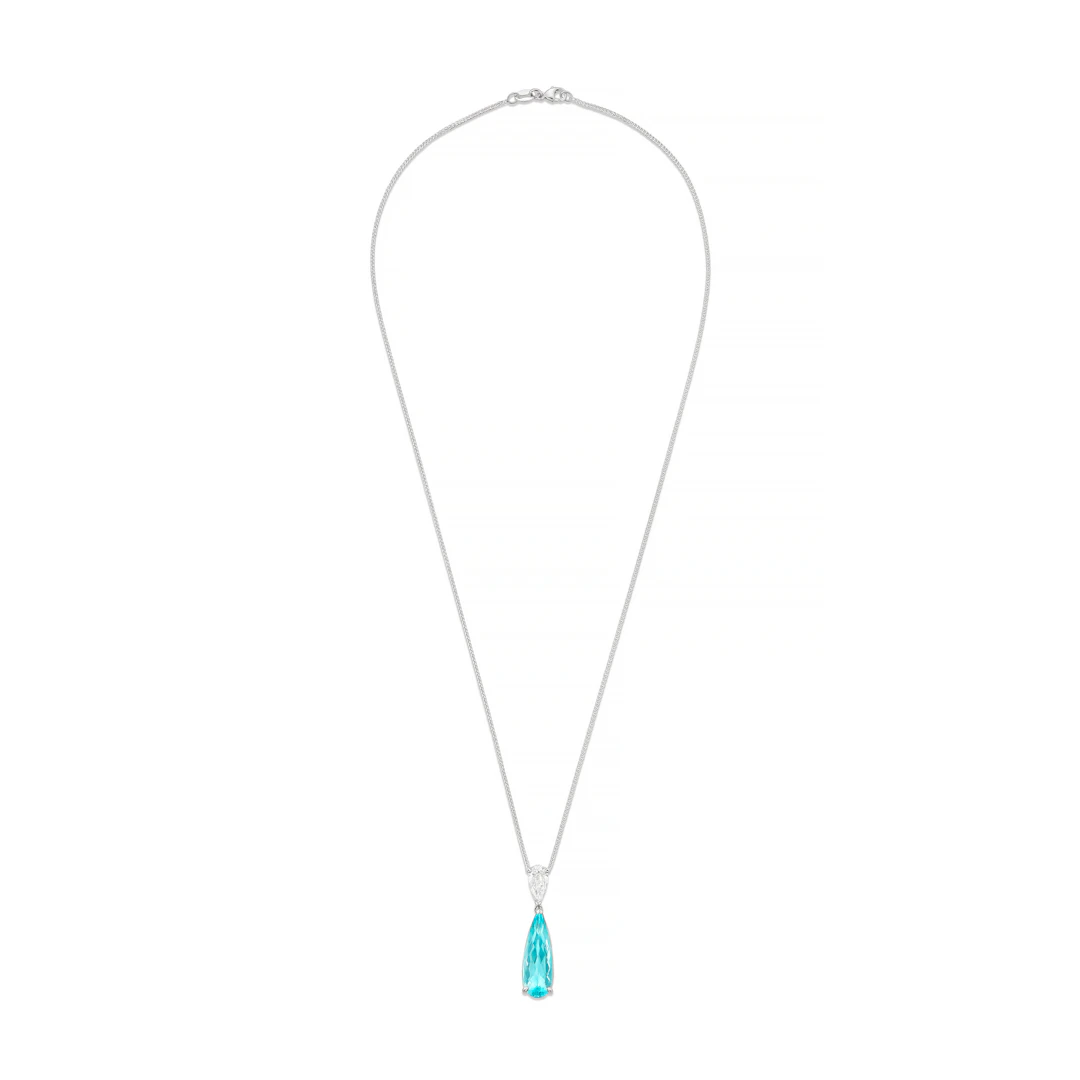 Tourmaline and Diamond Pendant-Necklace