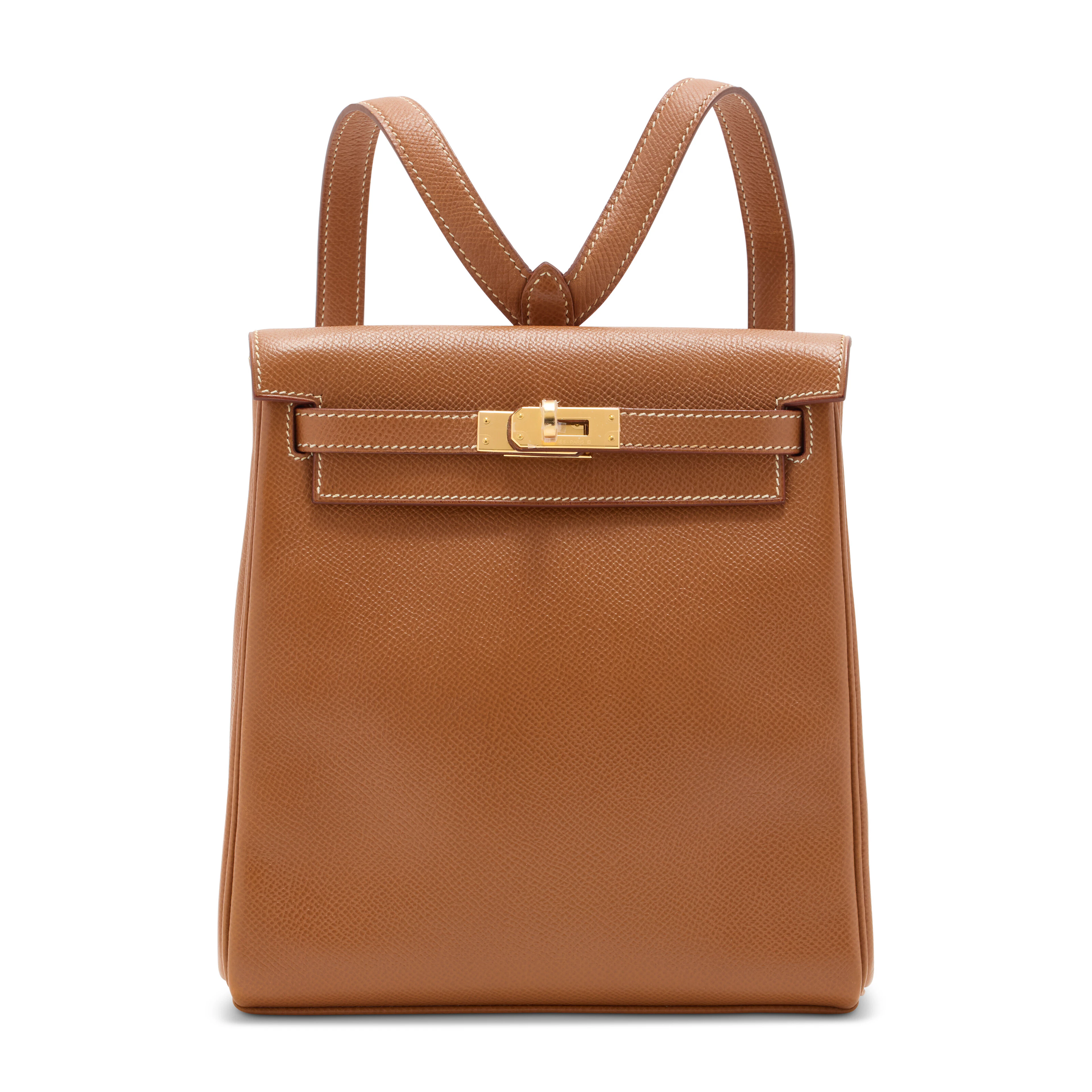A Gold Courchevel Leather Kelly Ado Pm with Gold Hardware