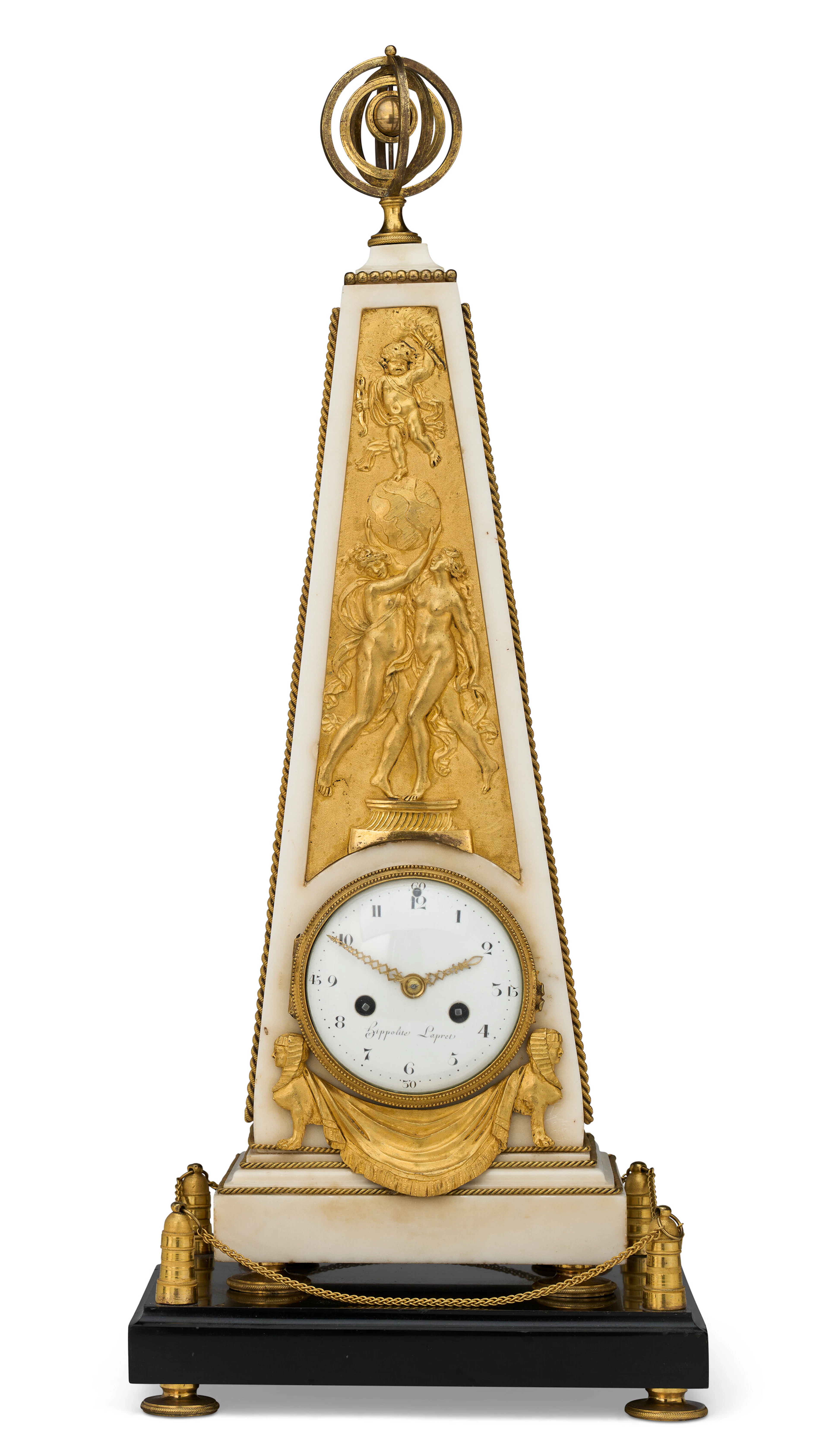 A Late Louis Xvi Ormolu and Marble Mantel Clock