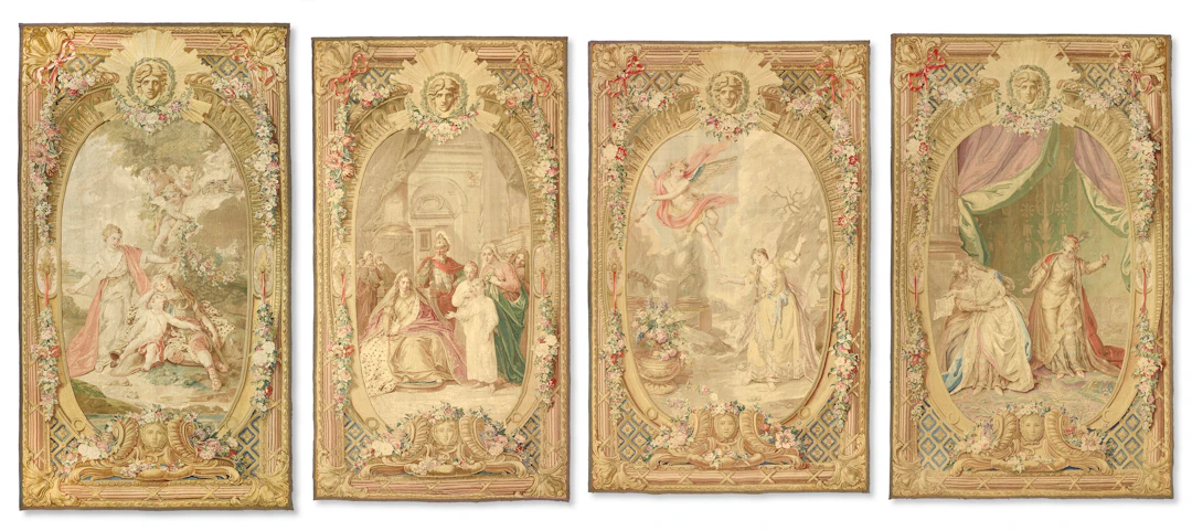 Suite De Quatre Tapissseries De La Manufacture Royale Des Gobelins