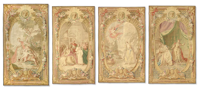 Suite De Quatre Tapissseries De La Manufacture Royale Des Gobelins
