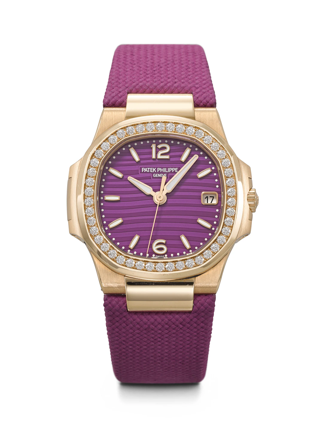 Patek Philippe. A Sporty and Elegant 18K Pink Gold and Diamond-Set