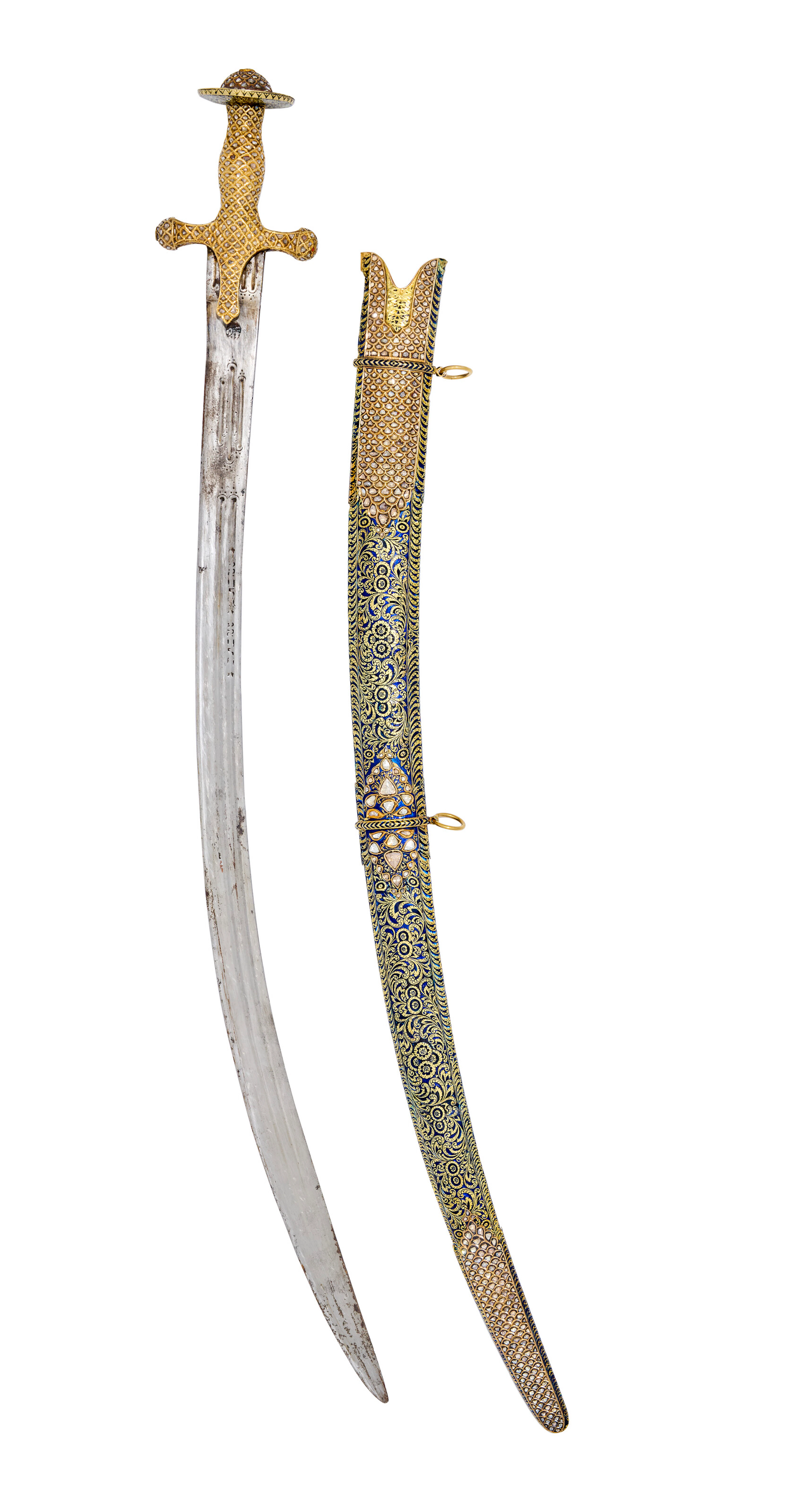 A Luxurious Diamond-Set and Enamelled Sword ( Tulwar )